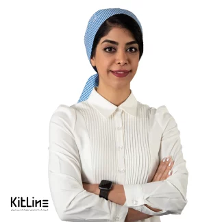 کلاه بند‌دار چهارخانه آبی