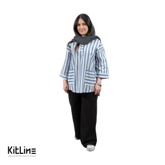 تونیک آستین بلند راه راه آبی S.R