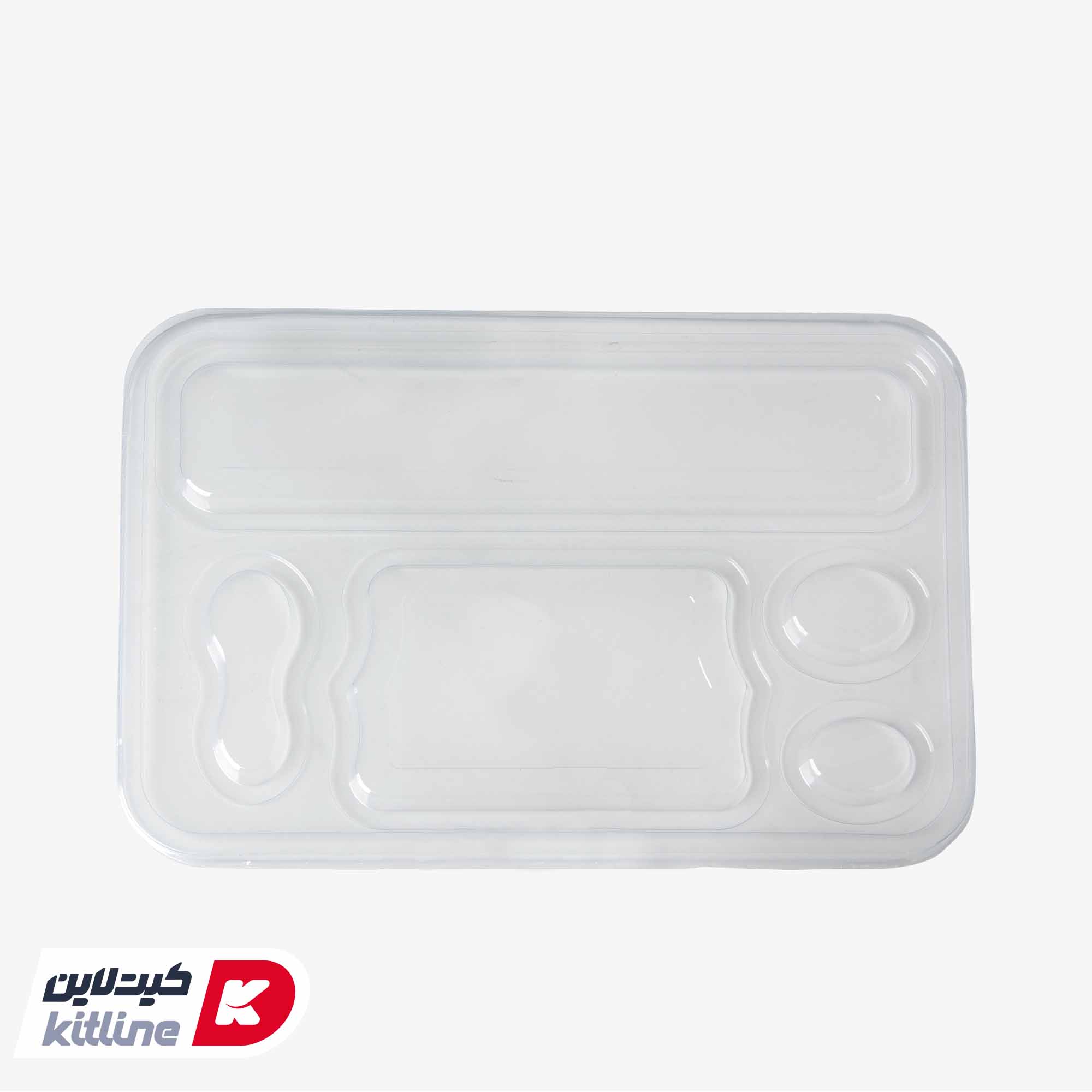 ظرف یکبار مصرف پنج خانه ۲۶×۴۰ سانتیمتری مشکی همراه در شفاف (کارتن ۱۰۰ عددی) - تصویر 4