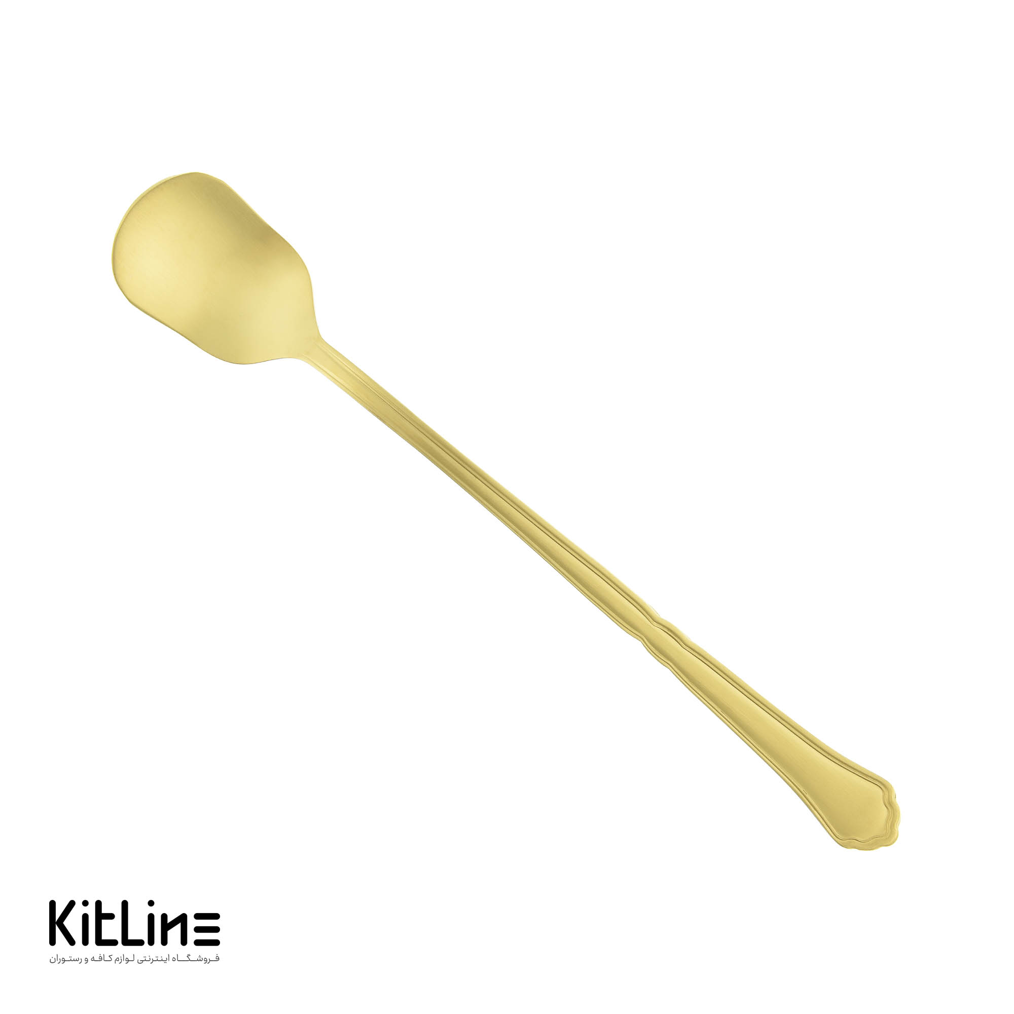 قاشق کافه گلاسه صنایع استیل مدل رویال تمام مات طلایی