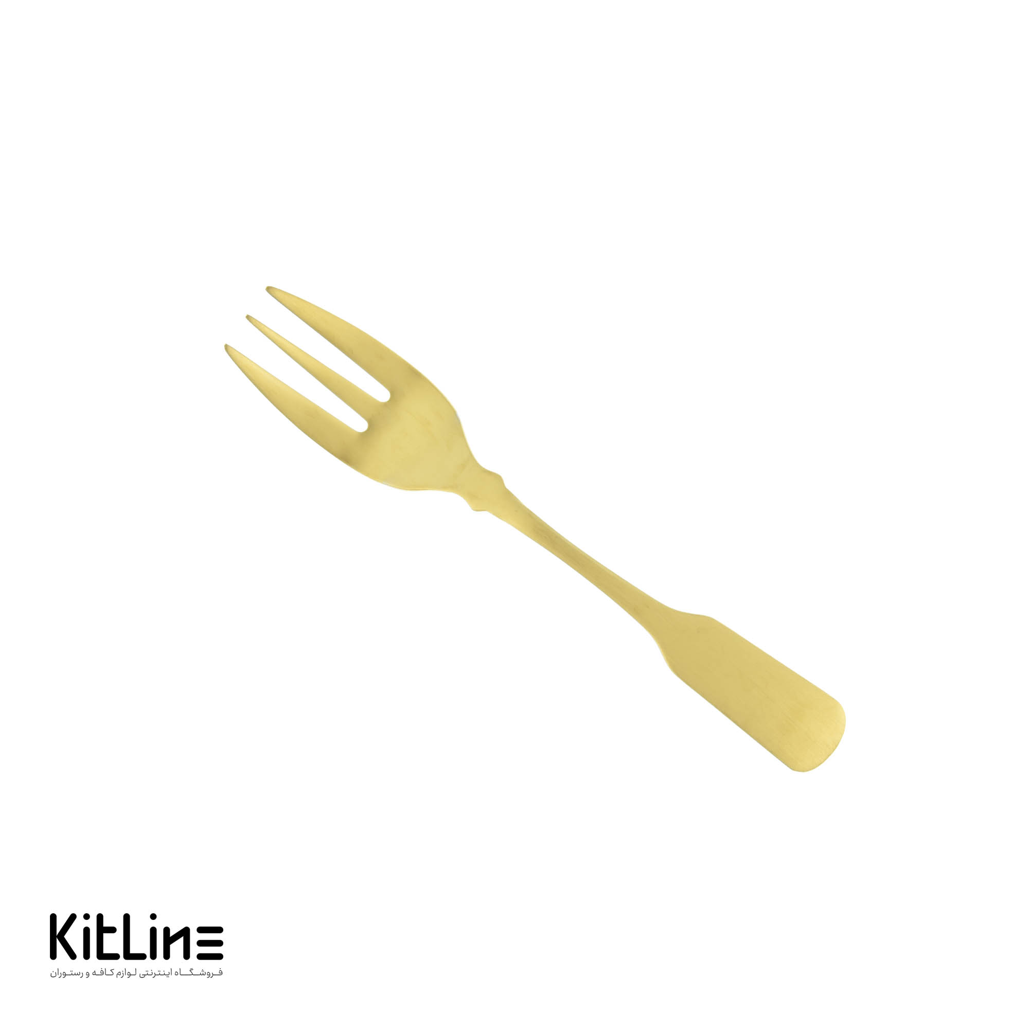 چنگال دسر خوری صنایع استیل مدل برشیا تمام مات طلایی