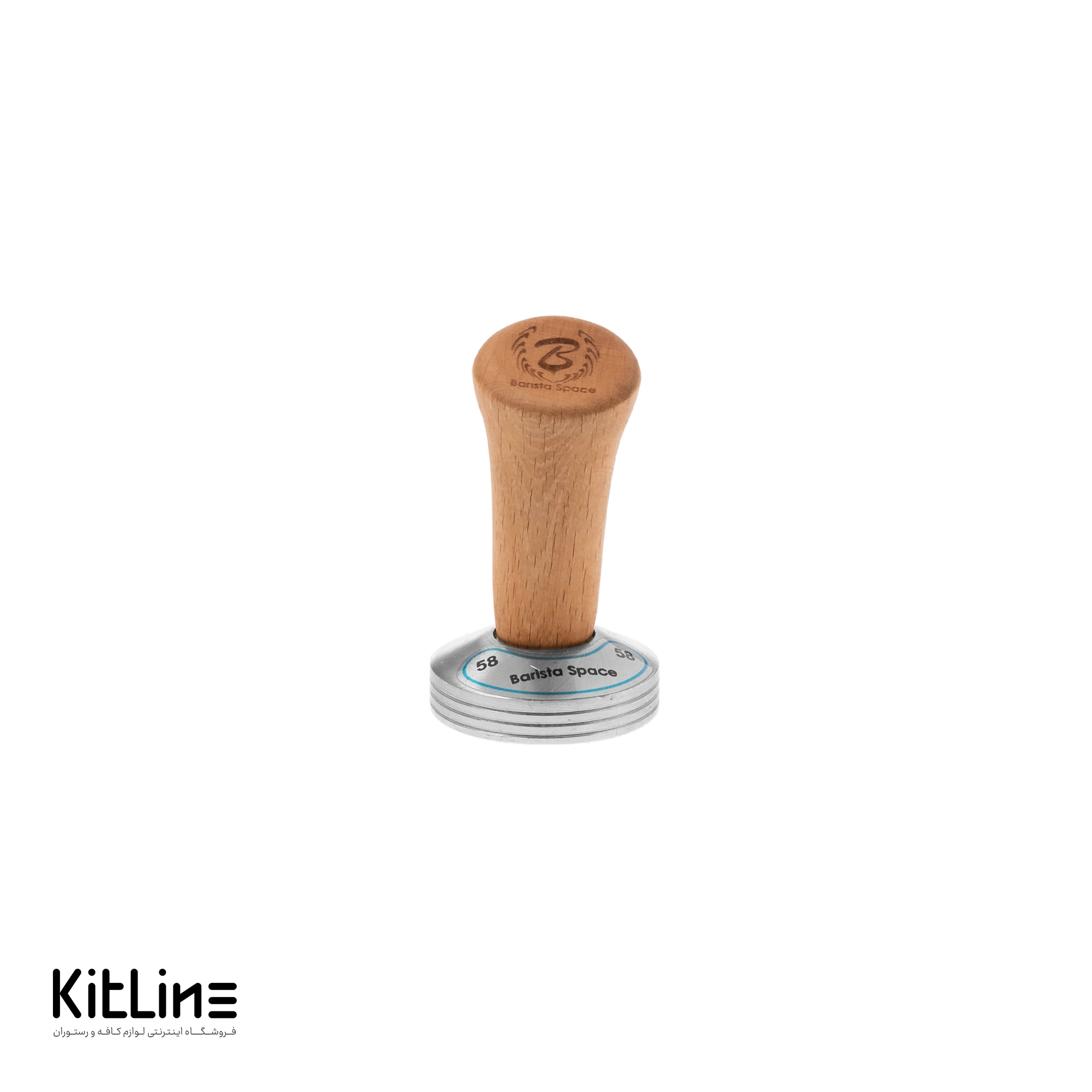 تمپر قهوه ۵۸ میلیمتری دسته چوبی