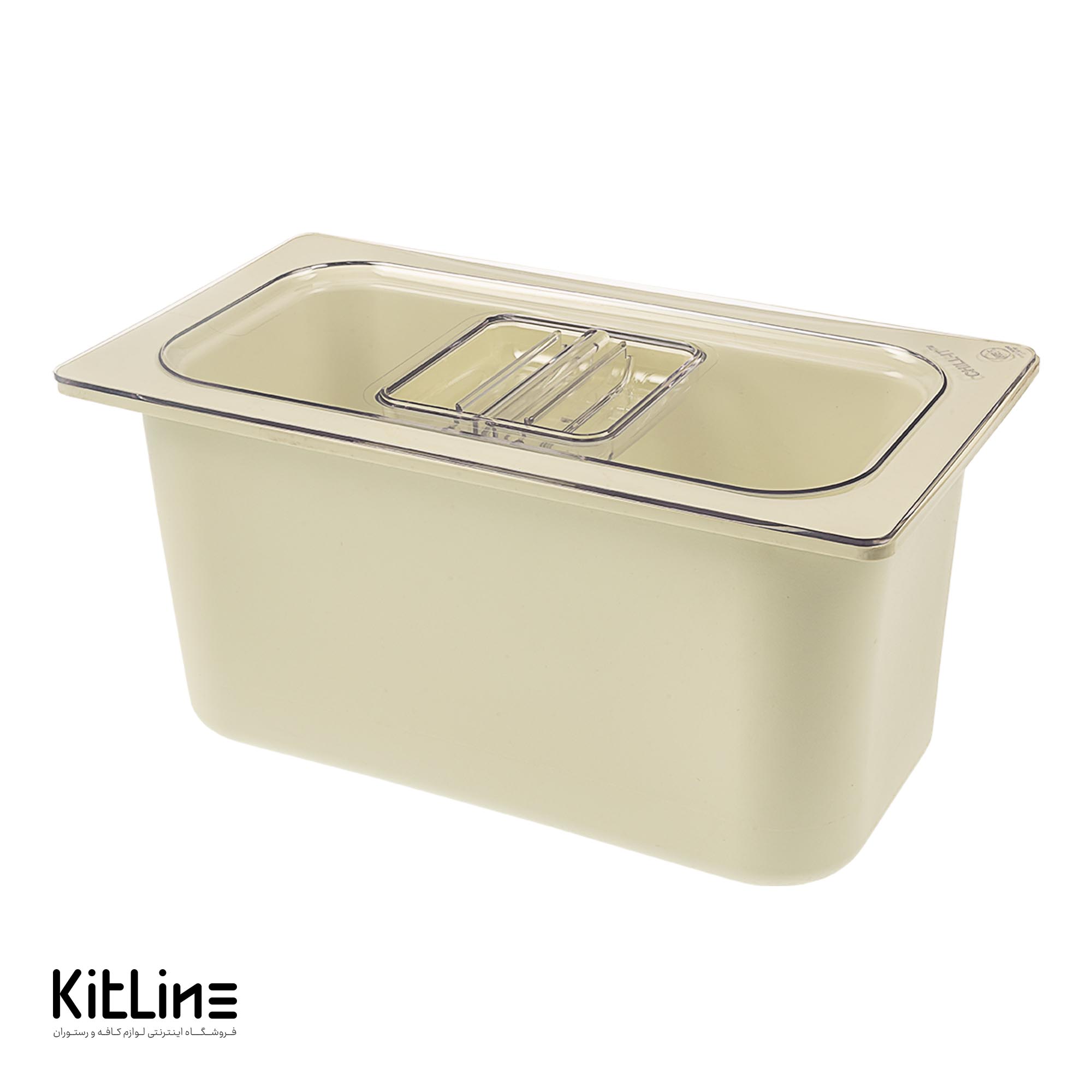 بن ماری ۱/۳ پلی کربنات ژل دار عمق ۱۵سفید به همراه درب