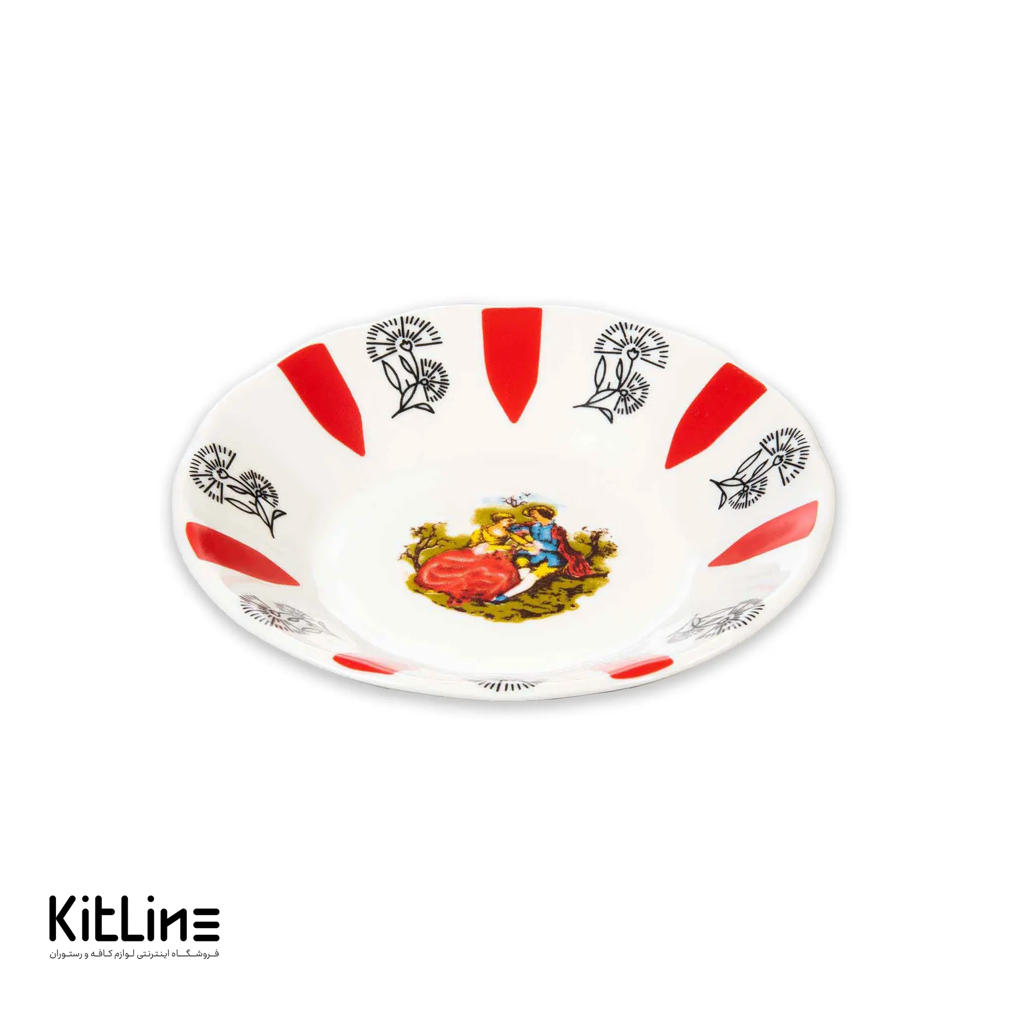 نعلبکی چینی ۱۲ سانتیمتری دانسی قرمز (ست ۶ عددی)