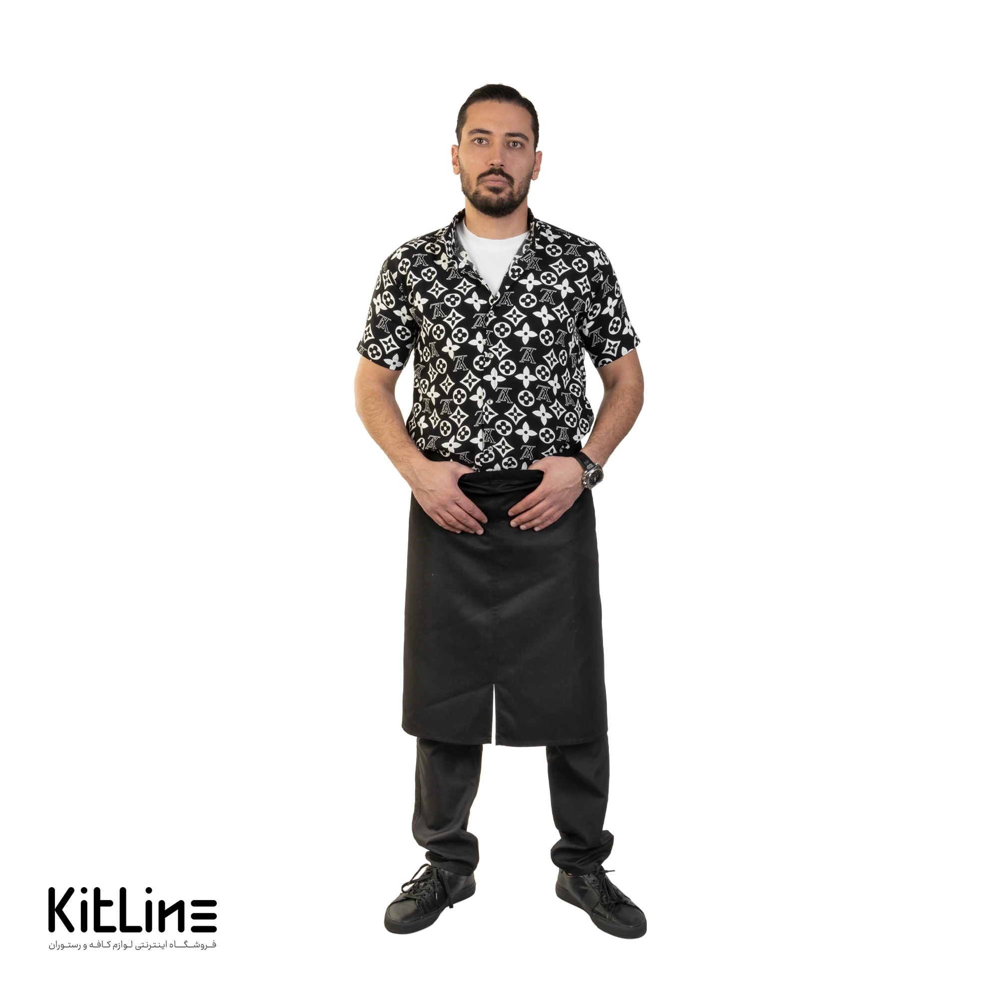 نيم پيشبند سرآشپز مشکی - تصویر 3