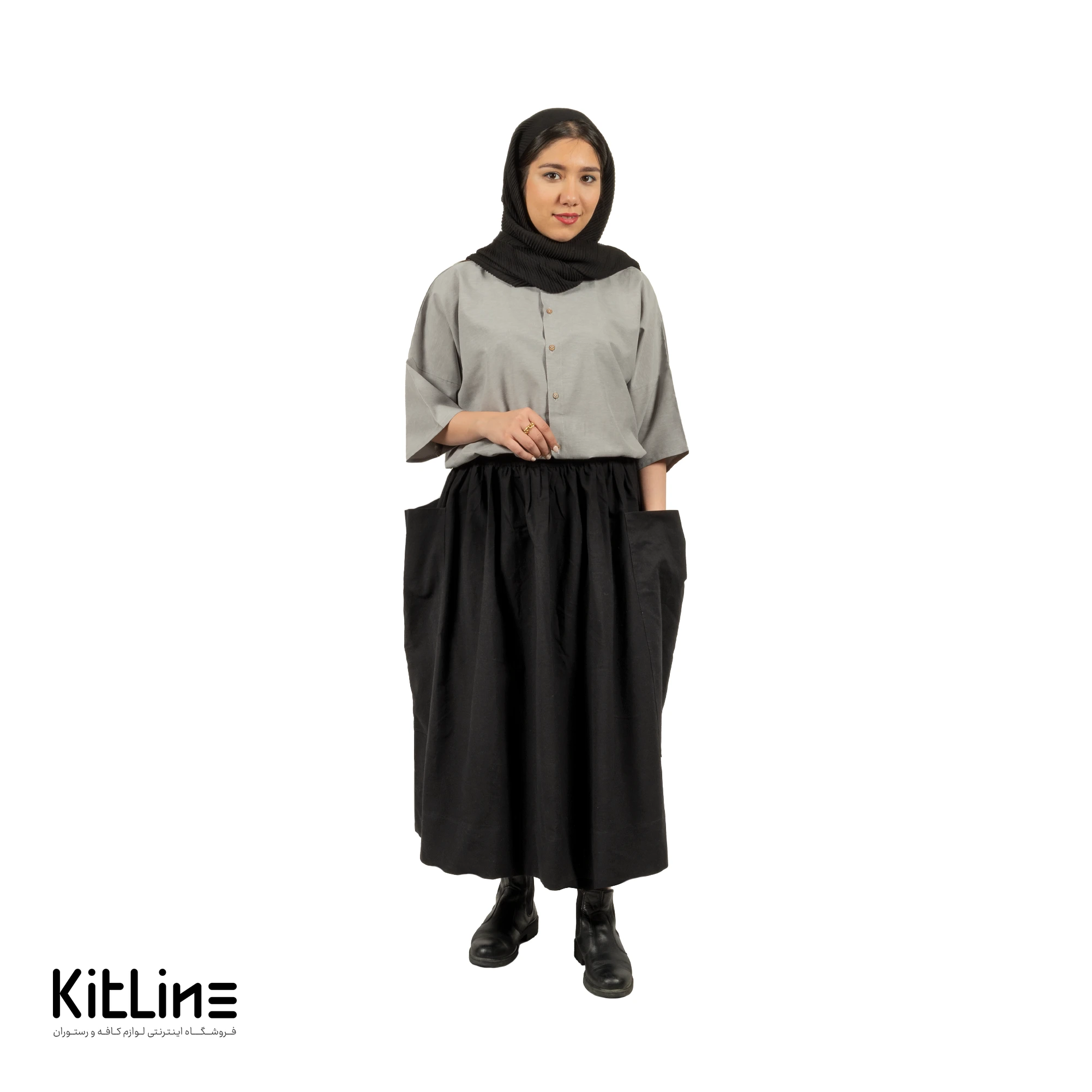 دامن دو جیب مشکی - تصویر 7