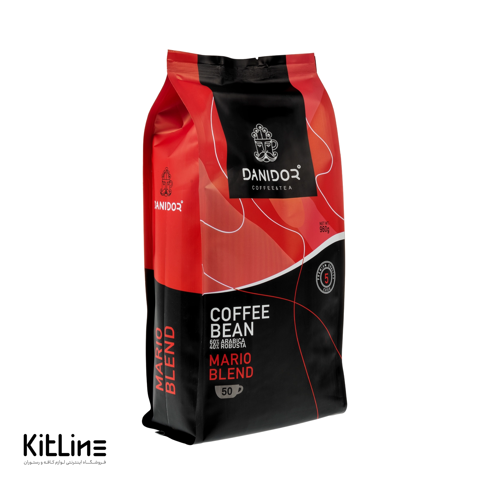 دانه قهوه ۶۰٪ عربیکا ۴۰٪ روبوستا دانی در بلند ماریو ۹۶۰ گرمی