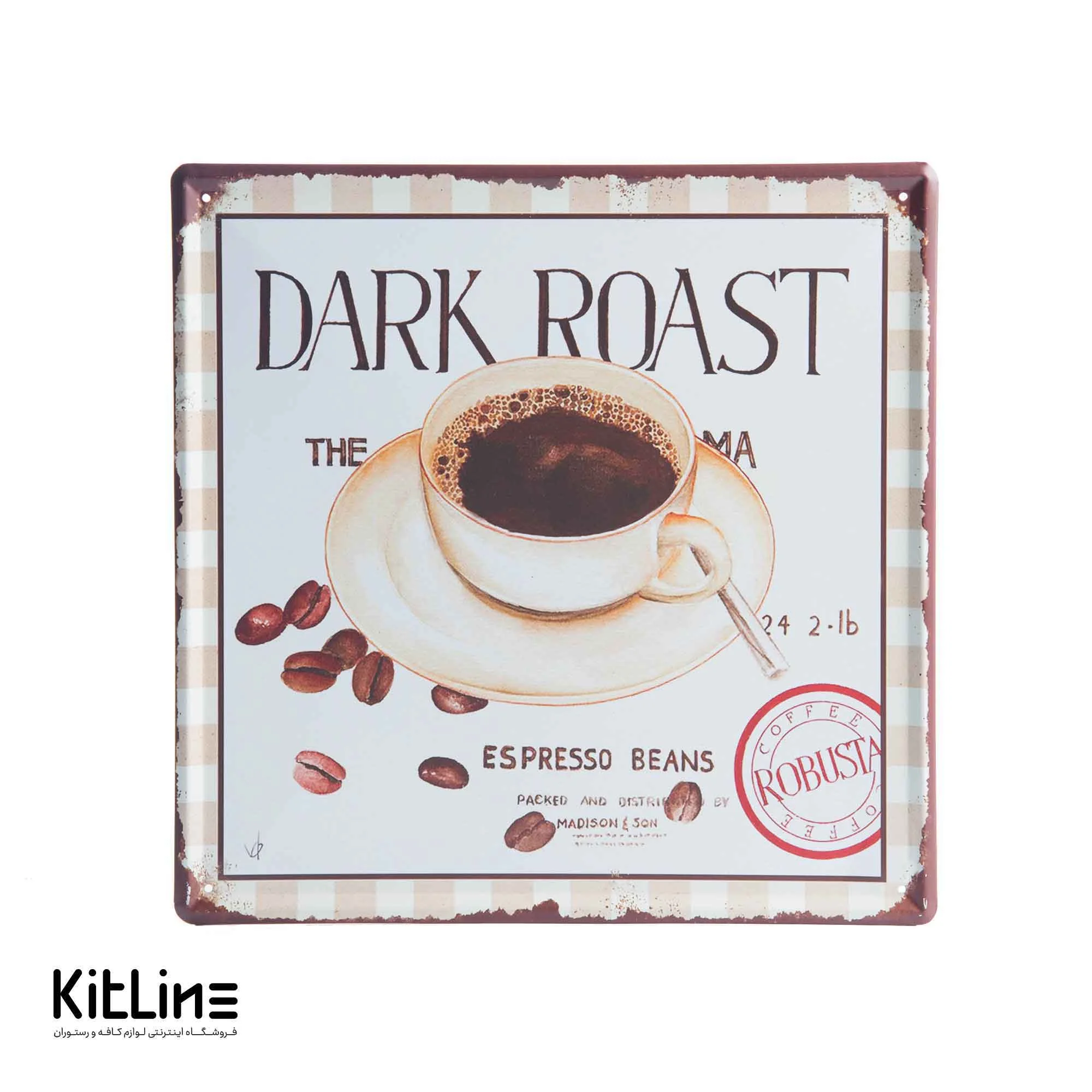 تابلو دیواری ۳۰×۳۰ سانتیمتری استیل طرح دارک رست (DARK ROAST)