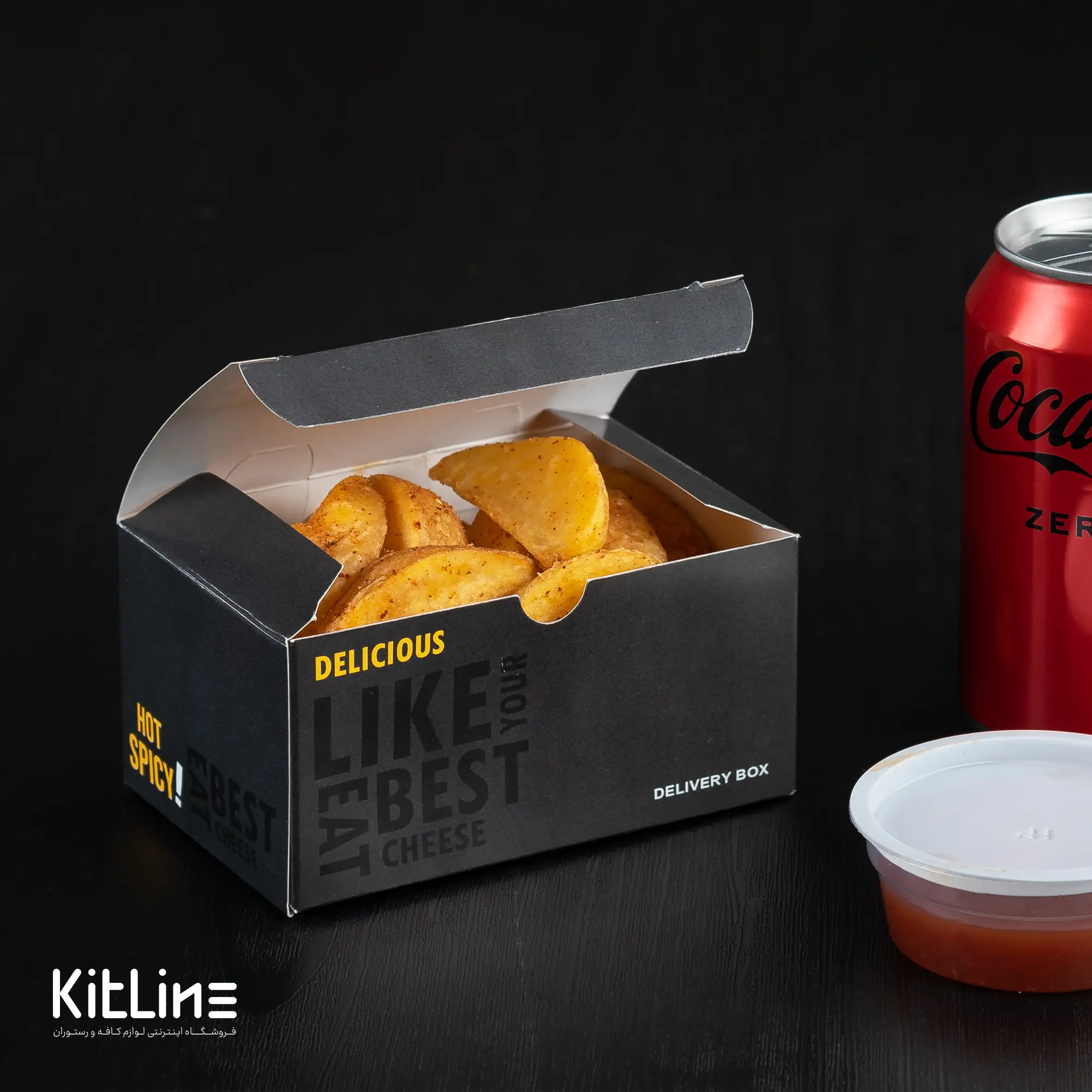 جعبه سیب زمینی یکبار مصرف ايندربرد ۸×۱۲ سانتیمتری مشکی (کارتن ۳۰۰ عددی) - تصویر 5