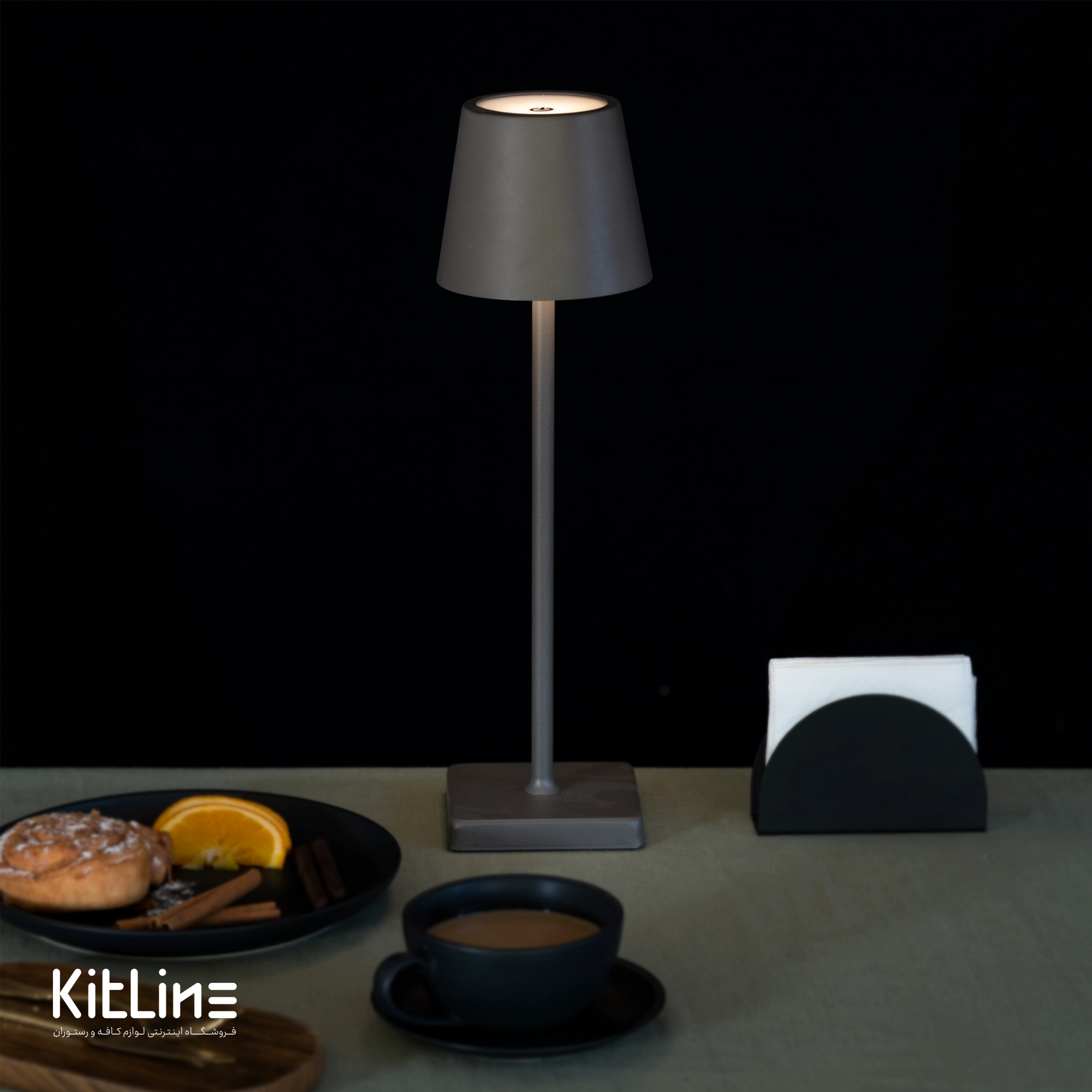 آباژور لمسی رومیزی شارژی طوسی (مدل MP-007) - تصویر 8