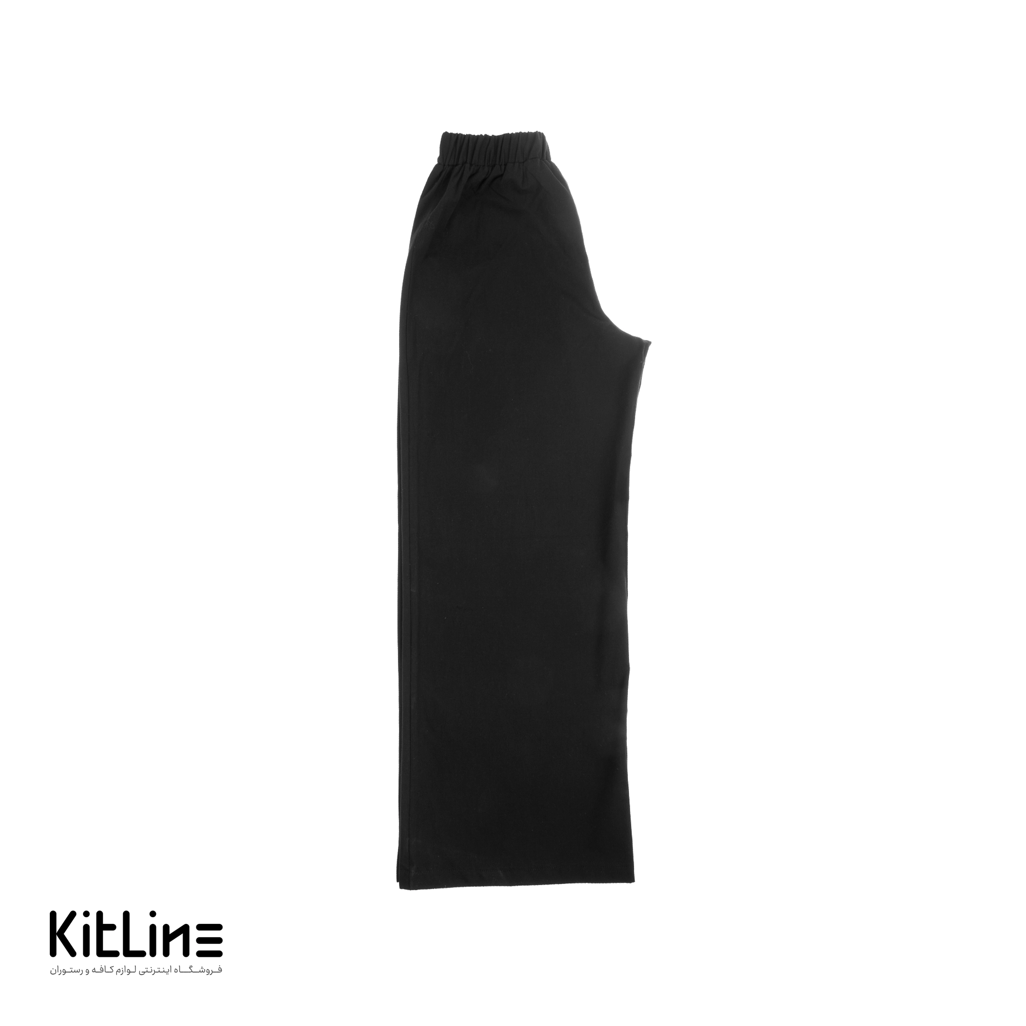 شلوار کمرکش کتان مشکی S.R - تصویر 5