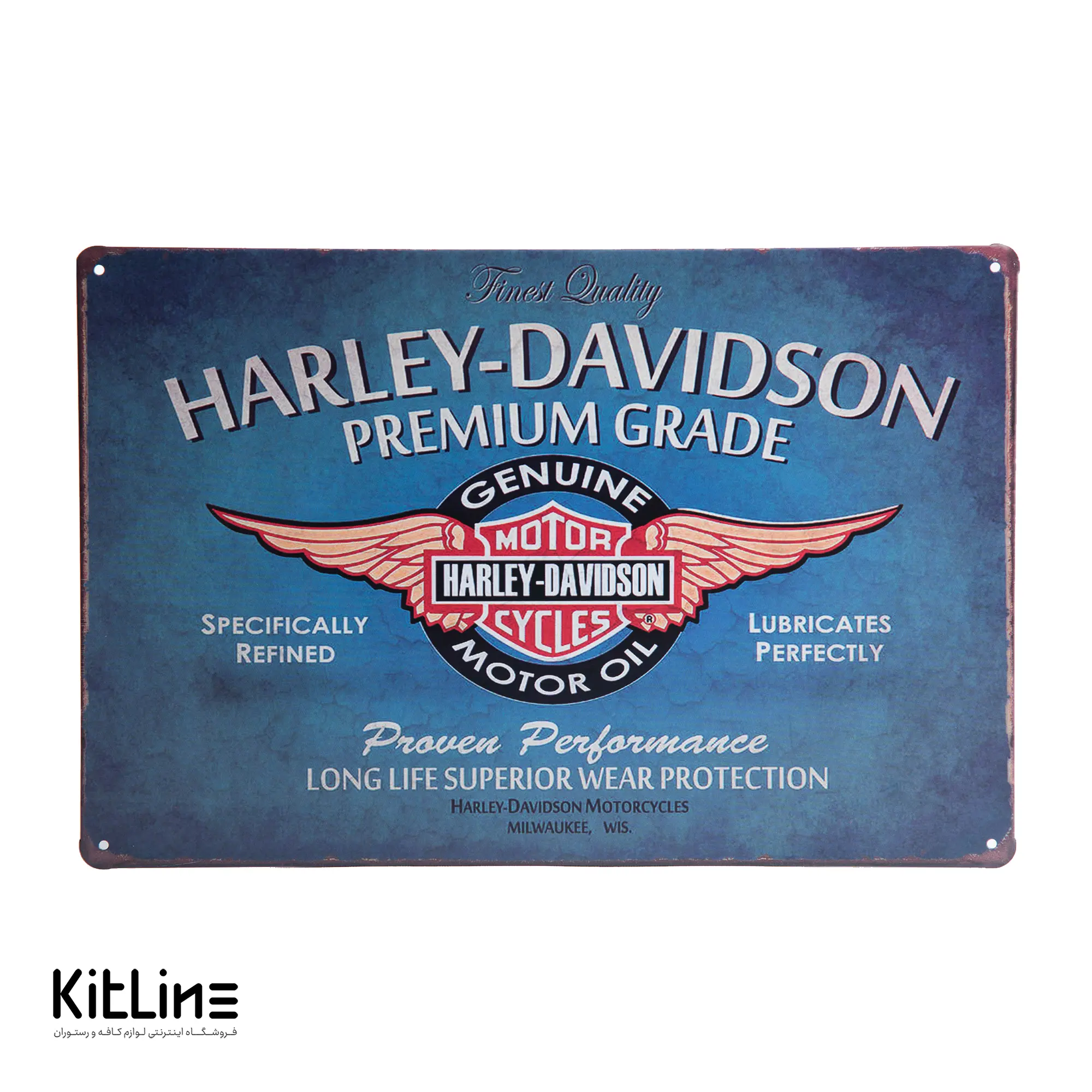 تابلو دیواری ۲۰×۳۰ سانتیمتری استیل طرح HARLEY DAVIDSON PREMIUM GRADE