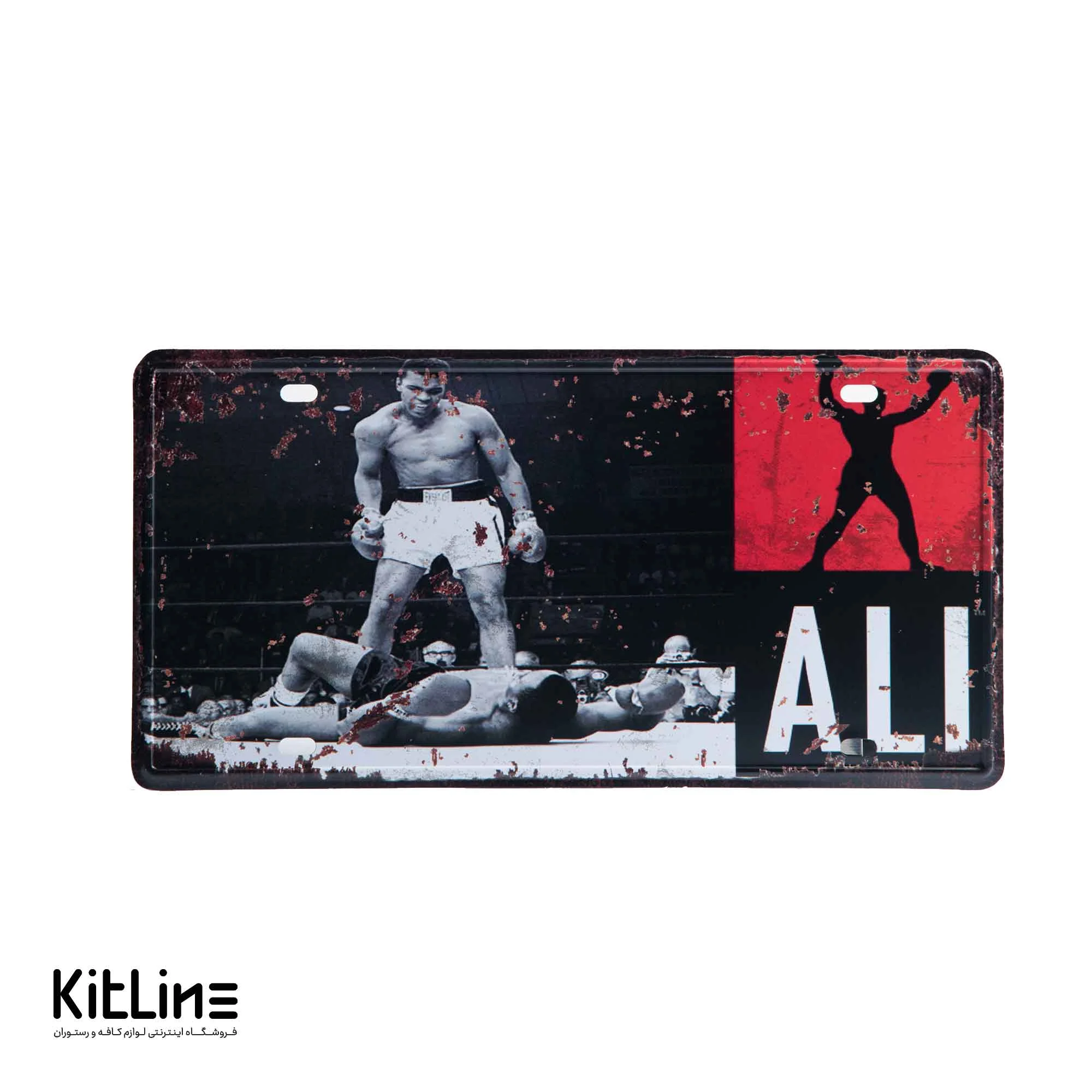 تابلو دیواری ۱۵×۳۰ سانتیمتری استیل طرح پلاک فلزی Ali Clay