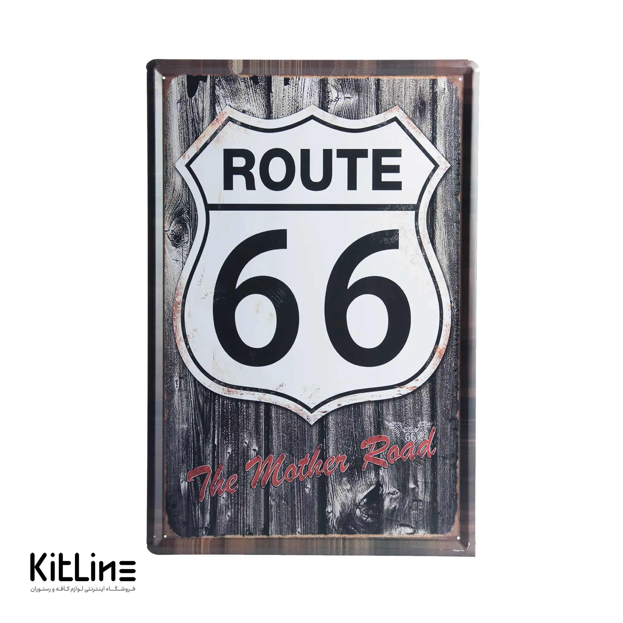 تابلو دیواری ۴۰×۶۰ سانتیمتری استیل طرح ROUTE 66
