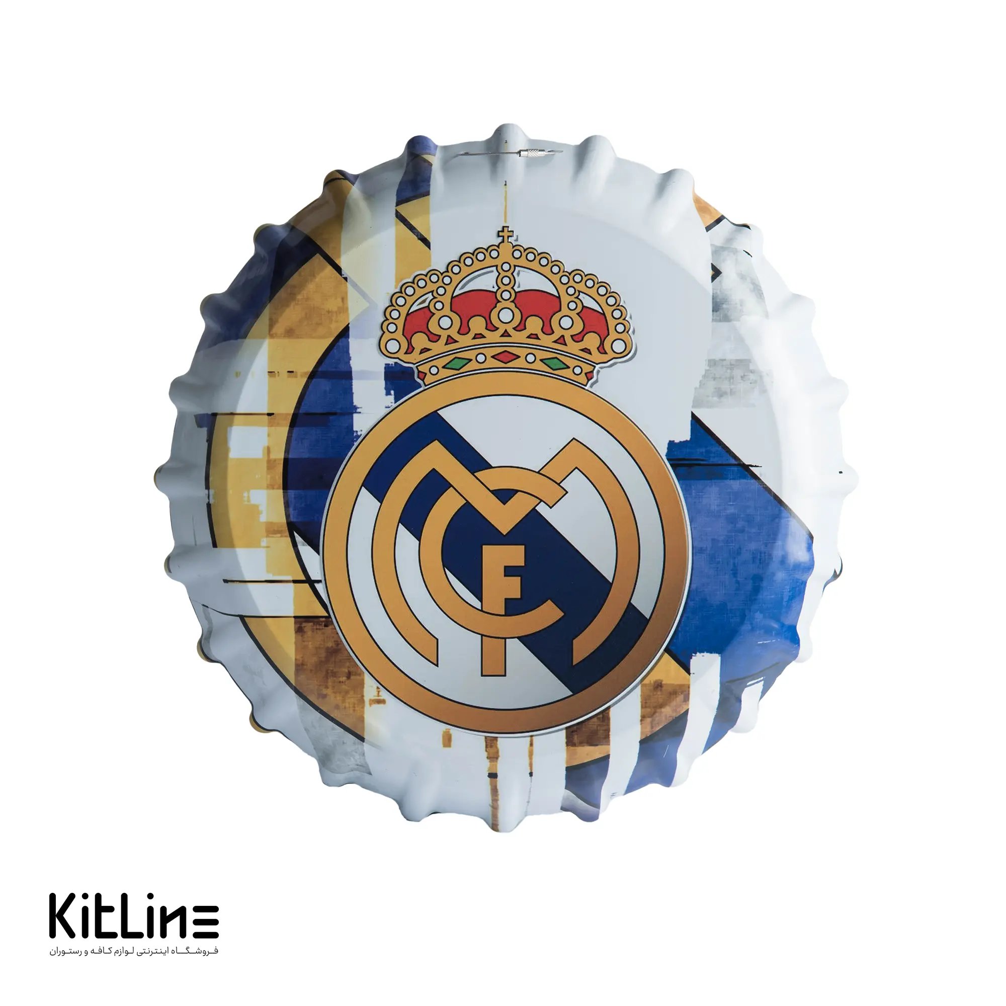 تابلو دیواری مدل تشتک فلزی ۳۳ سانتیمتری طرح رئال مادرید (Real Madrid)