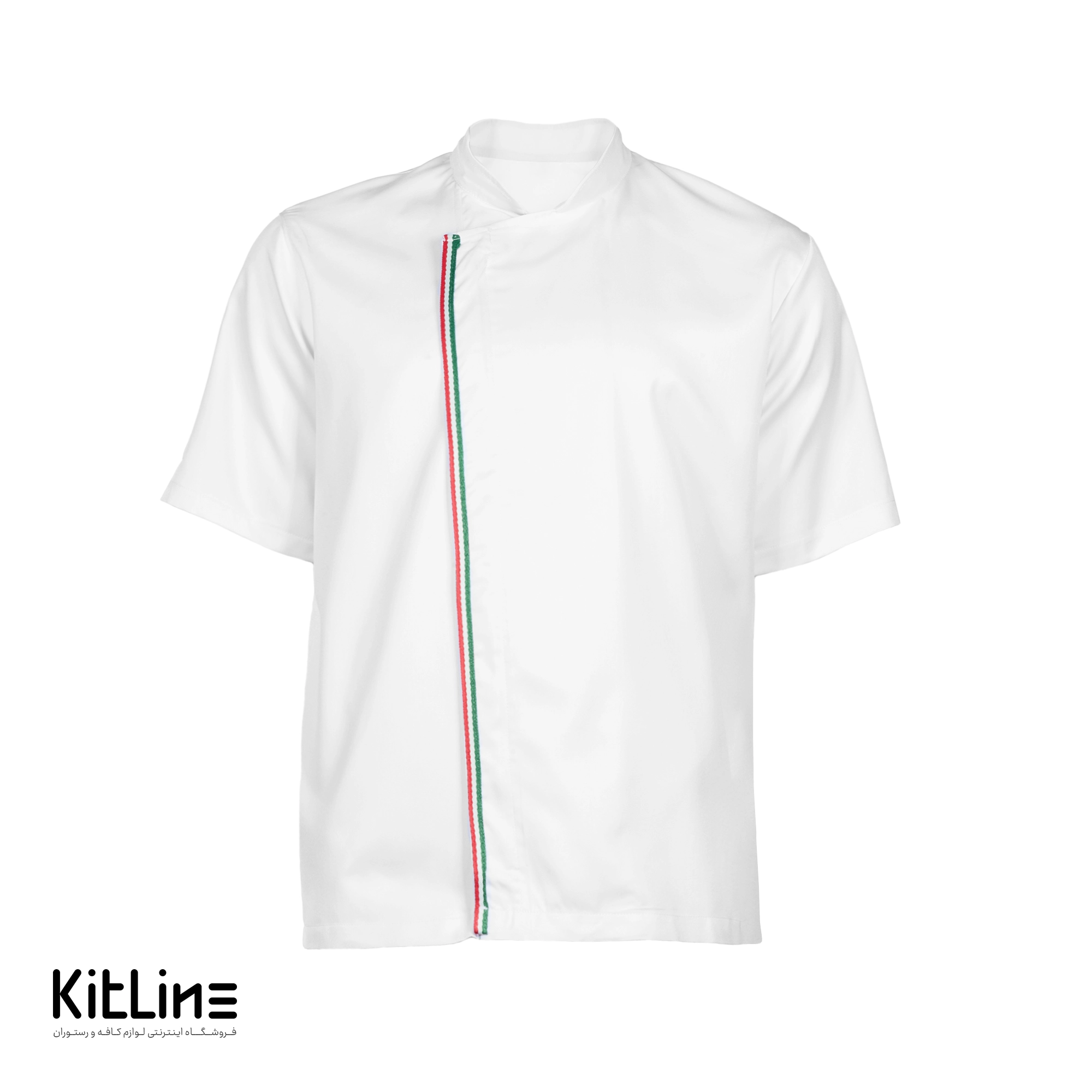 روپوش زیپی آستین کوتاه سفید مغزی پرچم برند سارا فرم - تصویر 2