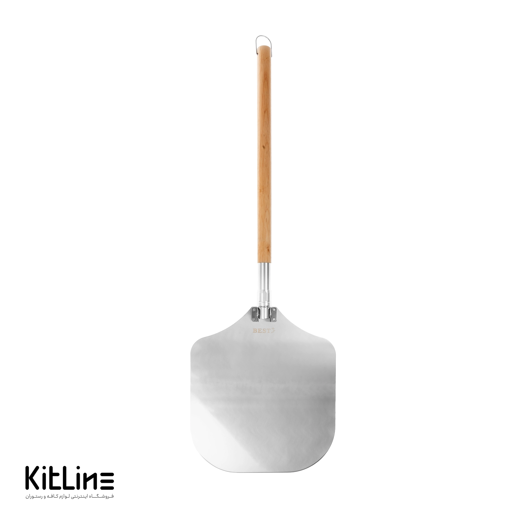 پارو پیتزا آلومینیومی مستطیل کف ۳۰ دسته چوبی ۴۰ سانتیمتر بست