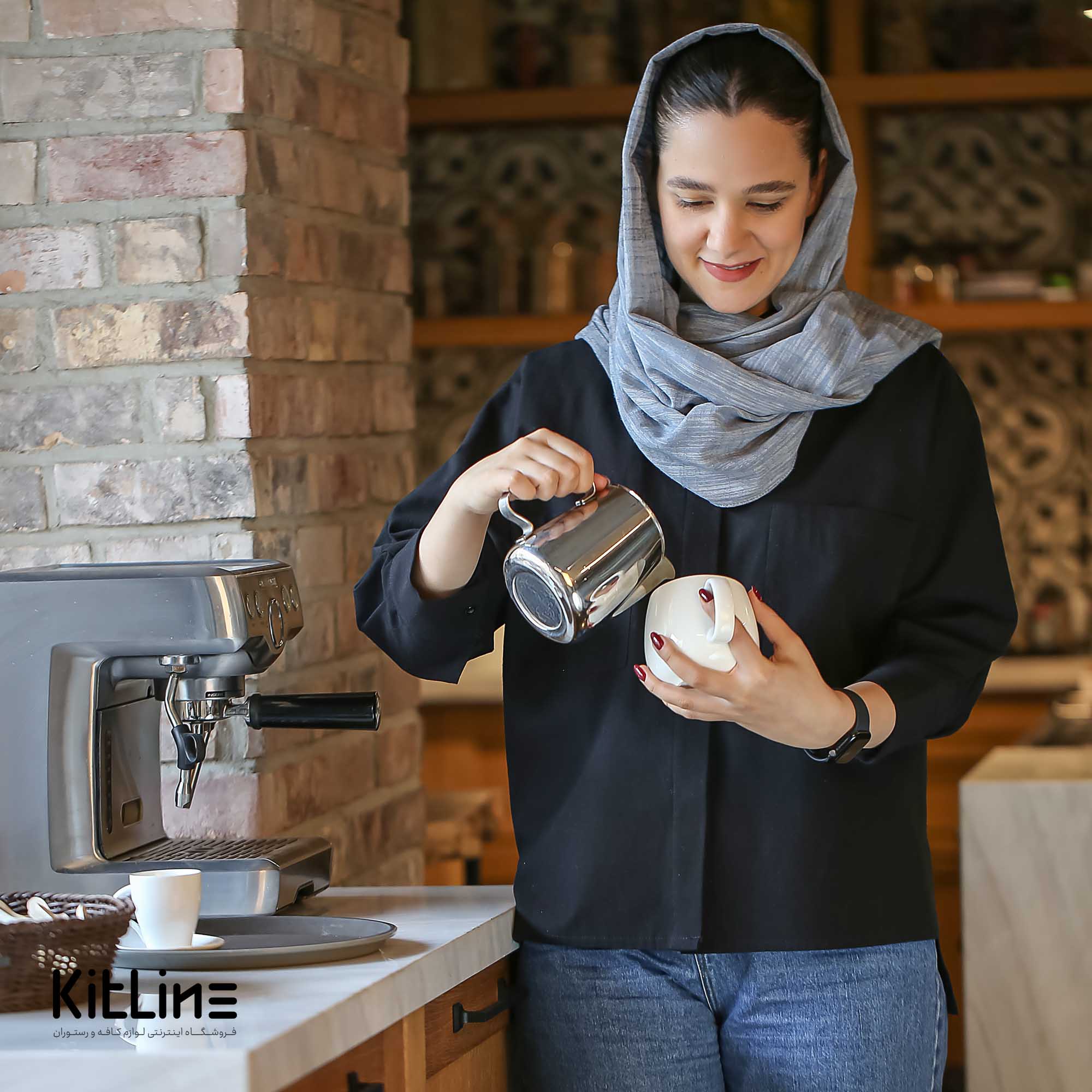 شومیز کتان مشکی زنانه S.R - تصویر 8