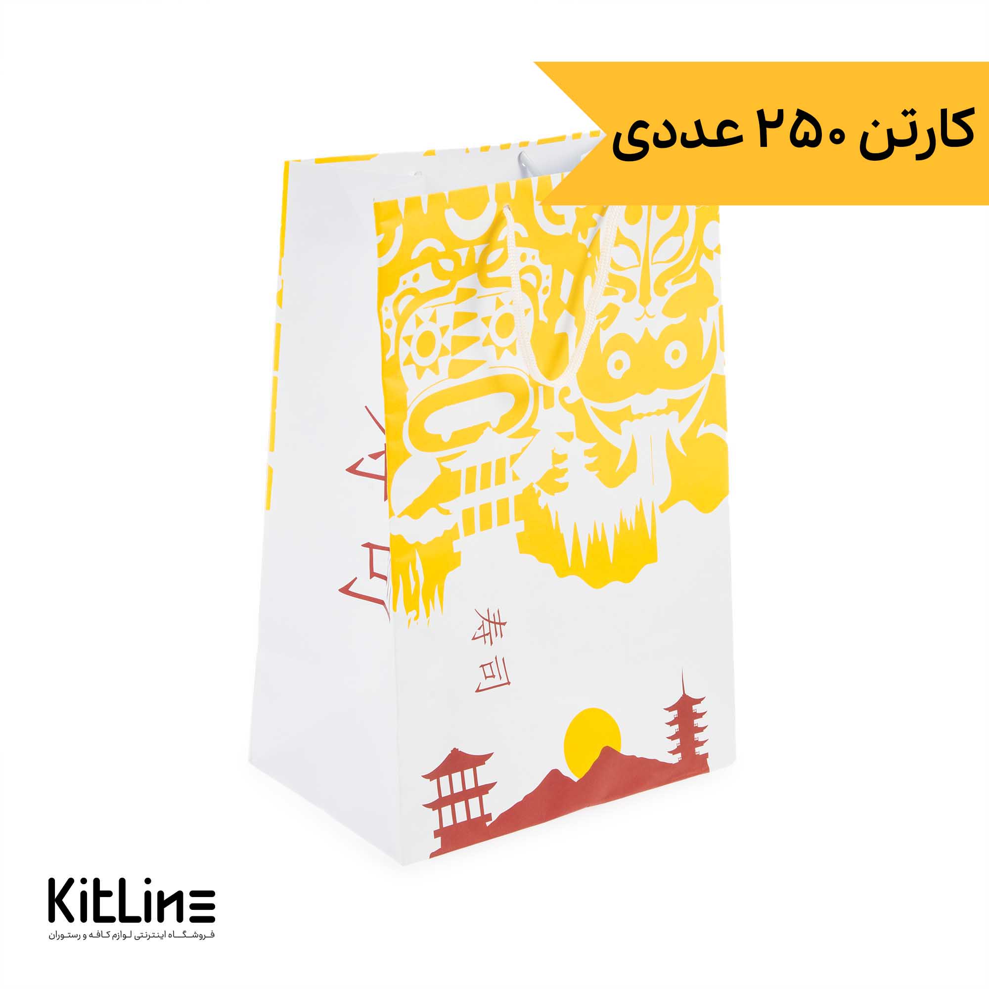 پاکت بیرون بر یکبار مصرف کاغذی ۲۴×۳۵ سانتیمتری طرح اژدها (کارتن ۲۵۰ عددی)