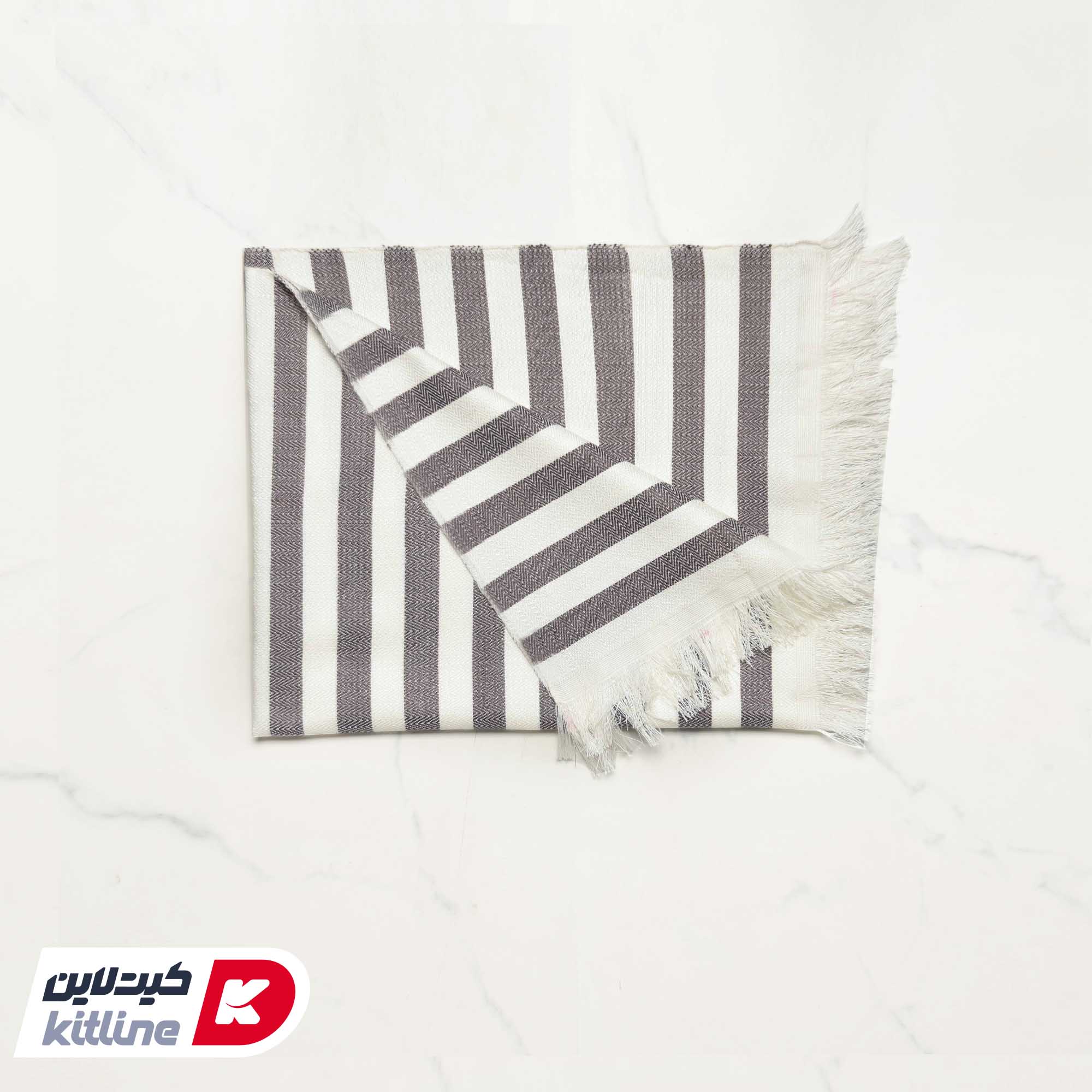 دستمال دستباف راه راه قهوه ای - تصویر 4