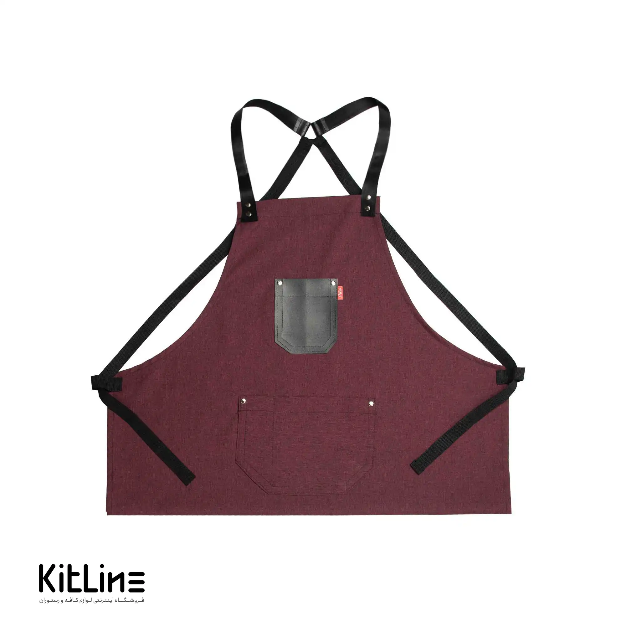 پيشبند زرشکی با جیب چرم - تصویر 3