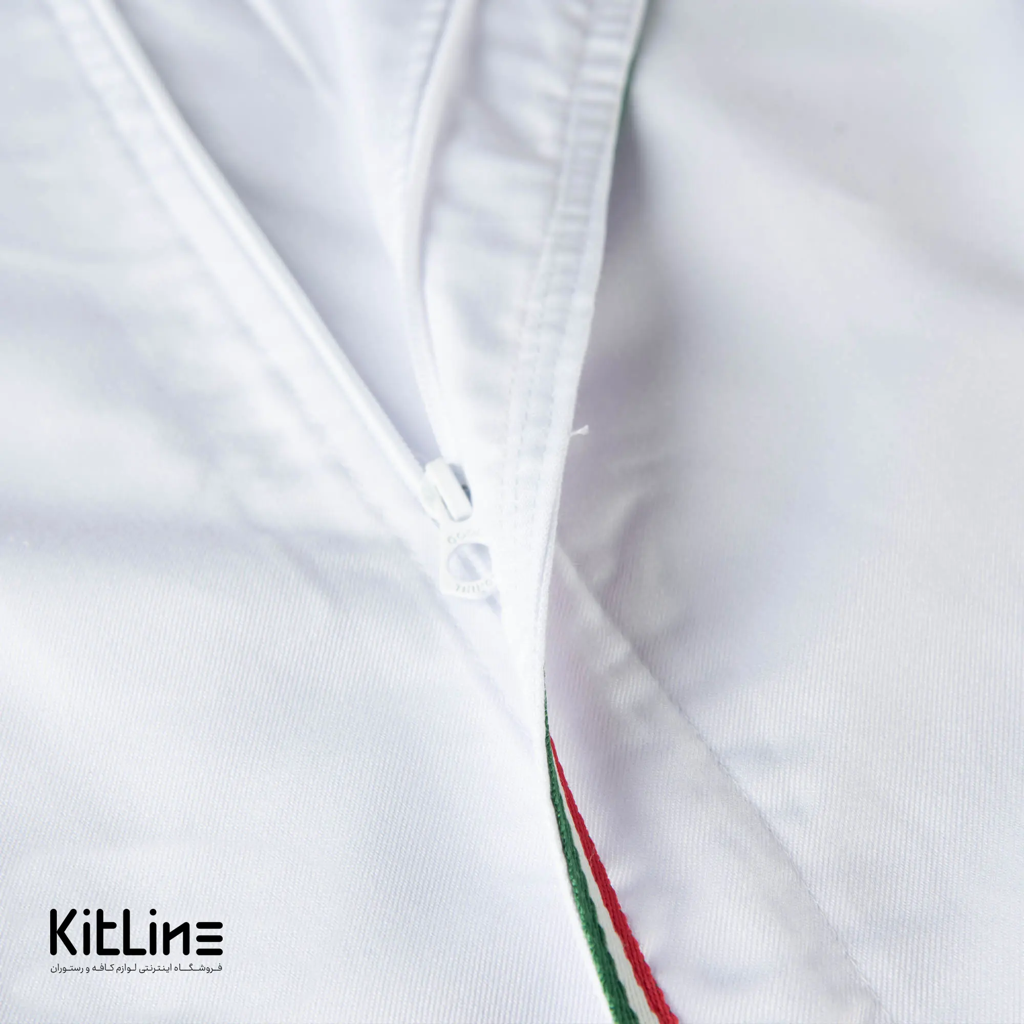 روپوش زیپی آستین کوتاه سفید مغزی پرچم سارا فرم - تصویر 4