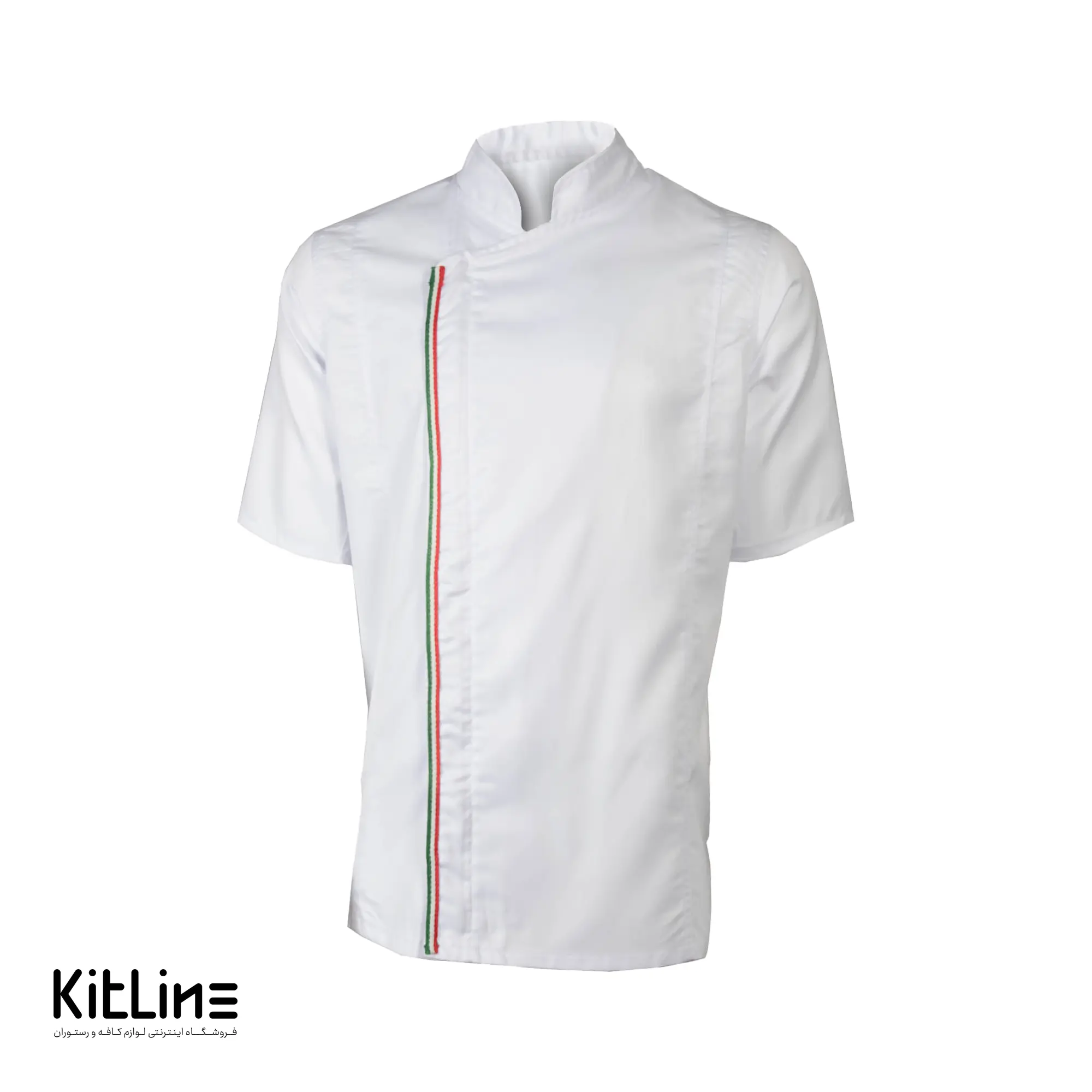 روپوش زیپی آستین کوتاه سفید مغزی پرچم سارا فرم - تصویر 2