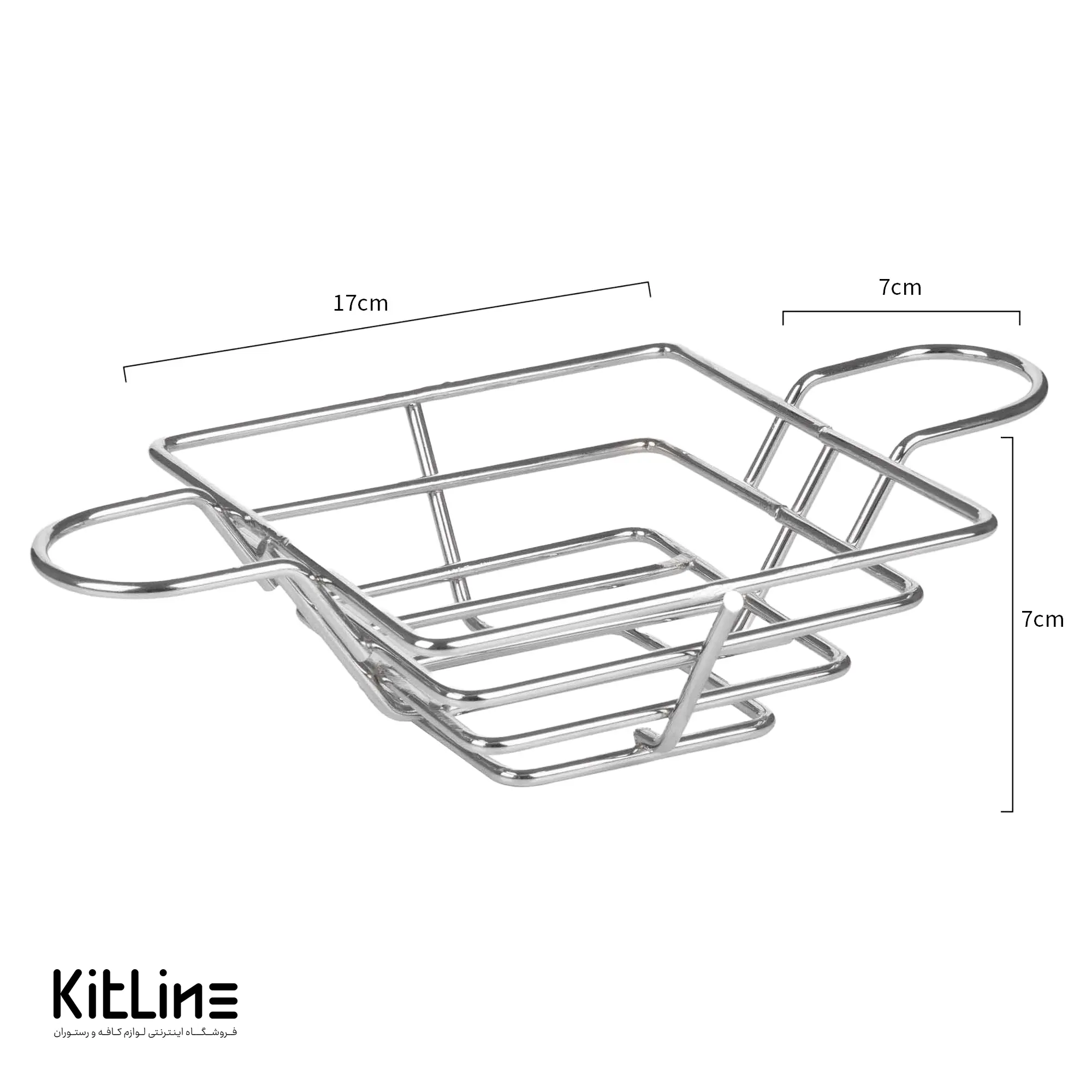سبد سرو مربعی ۷×۱۷×۱۷ سانتیمتری فلزی کروم با جای سس کاپ کیچن تک - تصویر 3