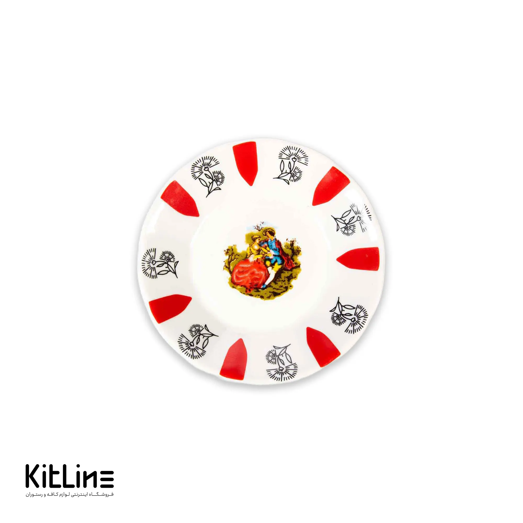 نعلبکی چینی ۱۲ سانتیمتری دانسی قرمز (ست ۶ عددی) - تصویر 3