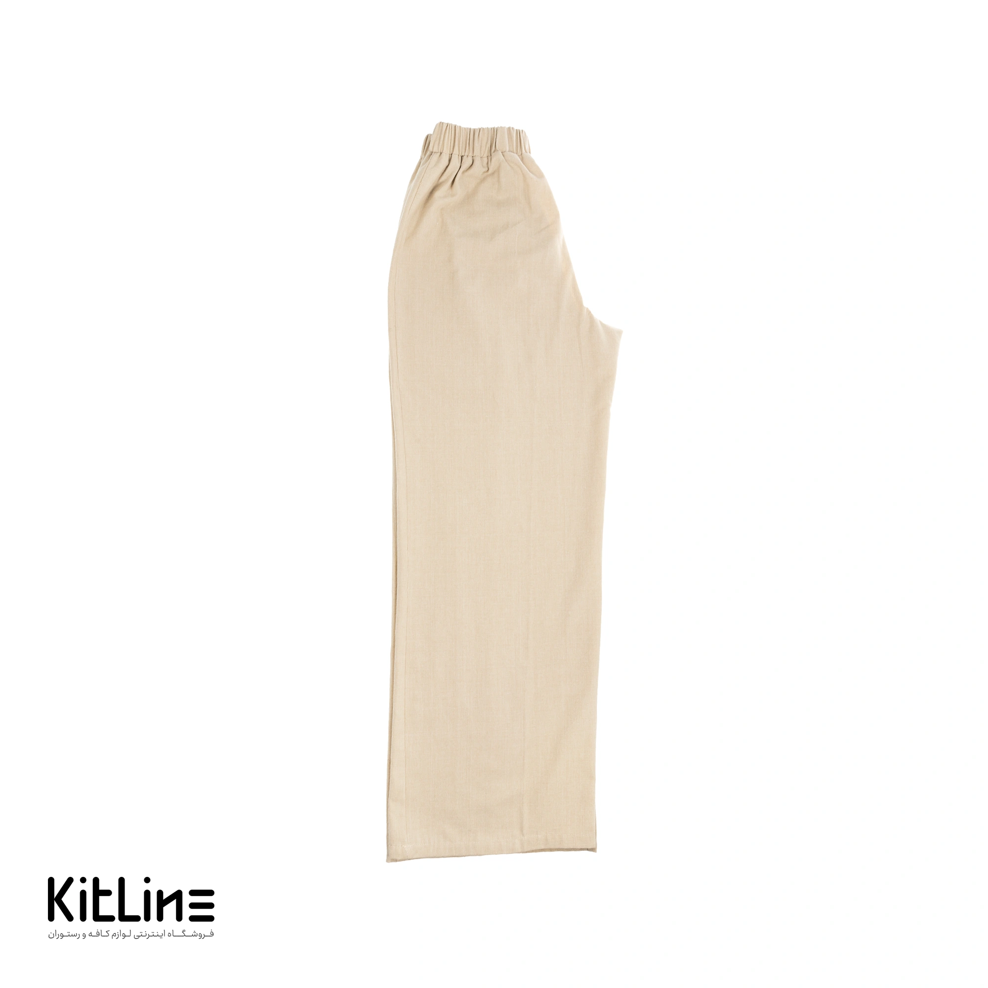 شلوار کمرکش لینن کرم S.R - تصویر 3