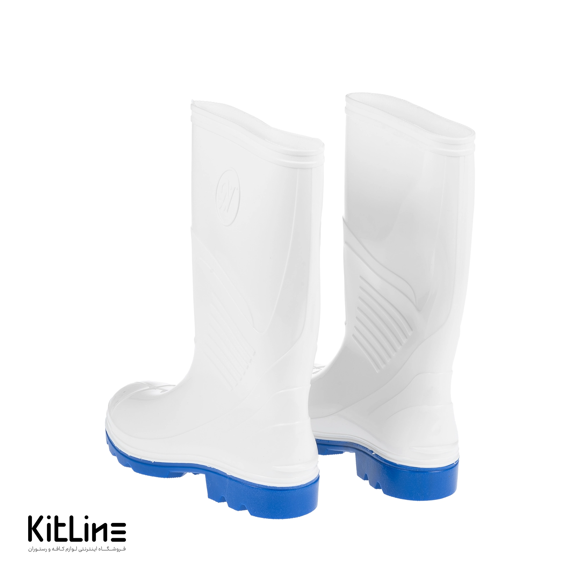 چکمه ساق کوتاه سفید زیره آبی - تصویر 4