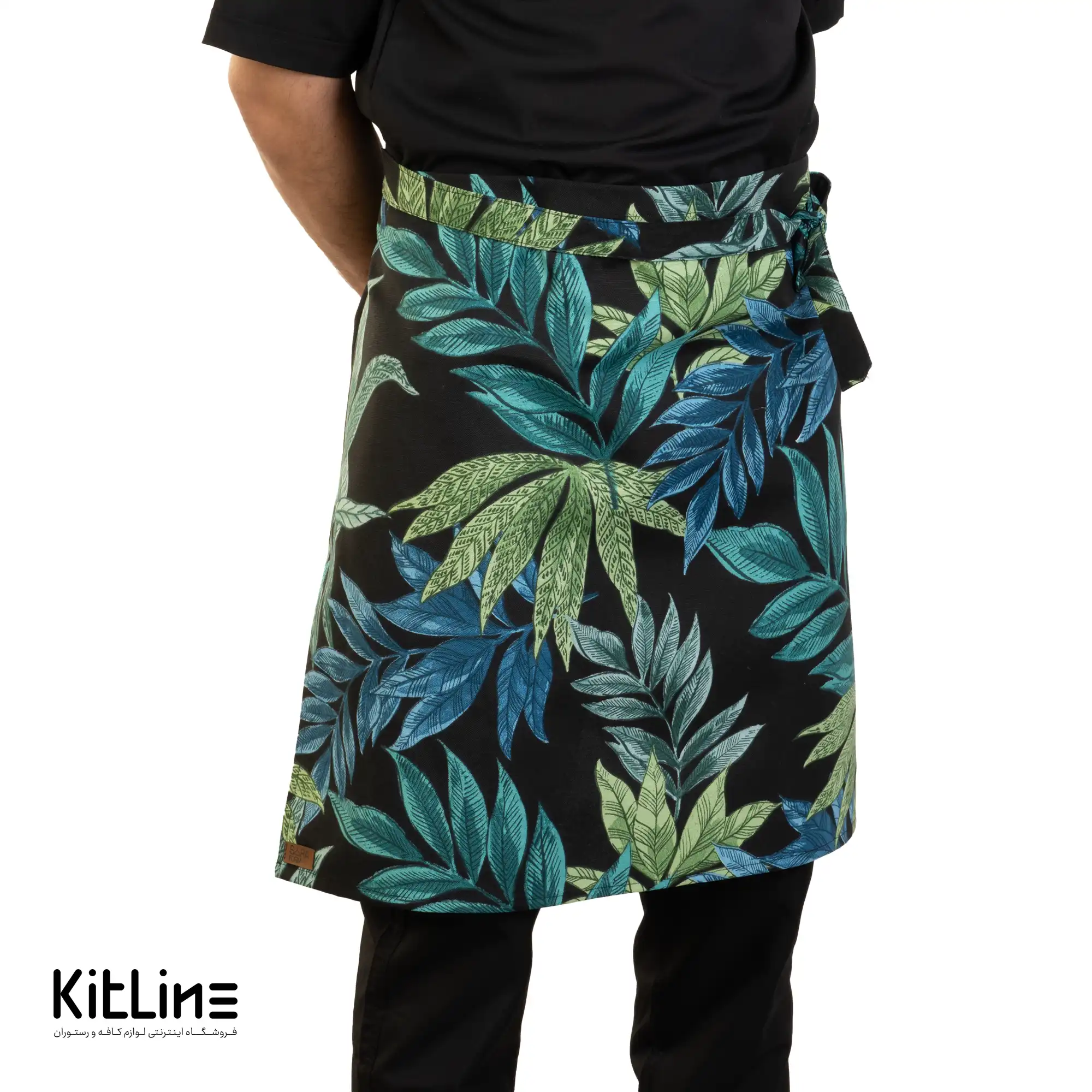 نیم پیشبند طرح برگ سبز و مشکی برند سارا فرم - تصویر 7