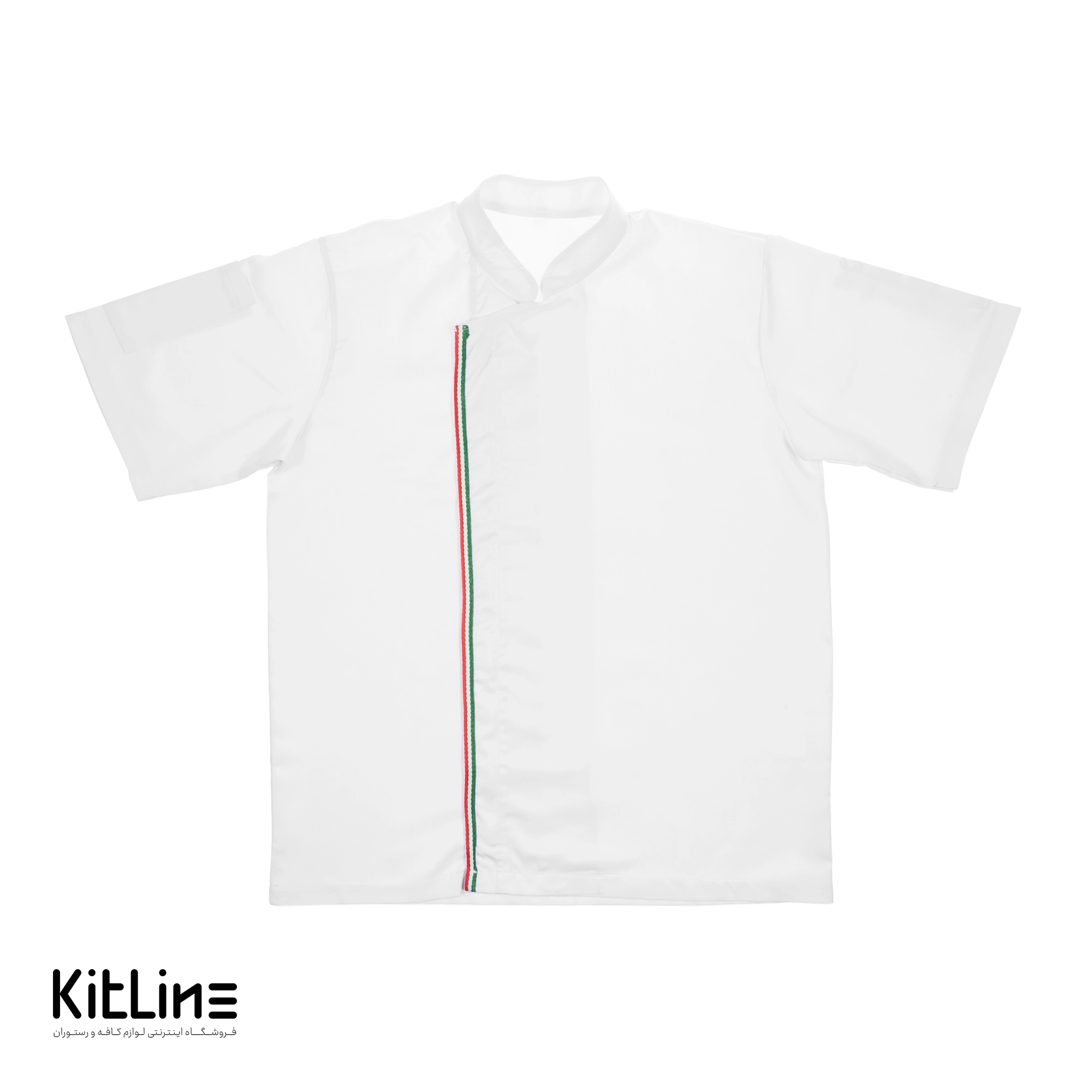 روپوش زیپی آستین کوتاه سفید مغزی پرچم برند سارا فرم - تصویر 3