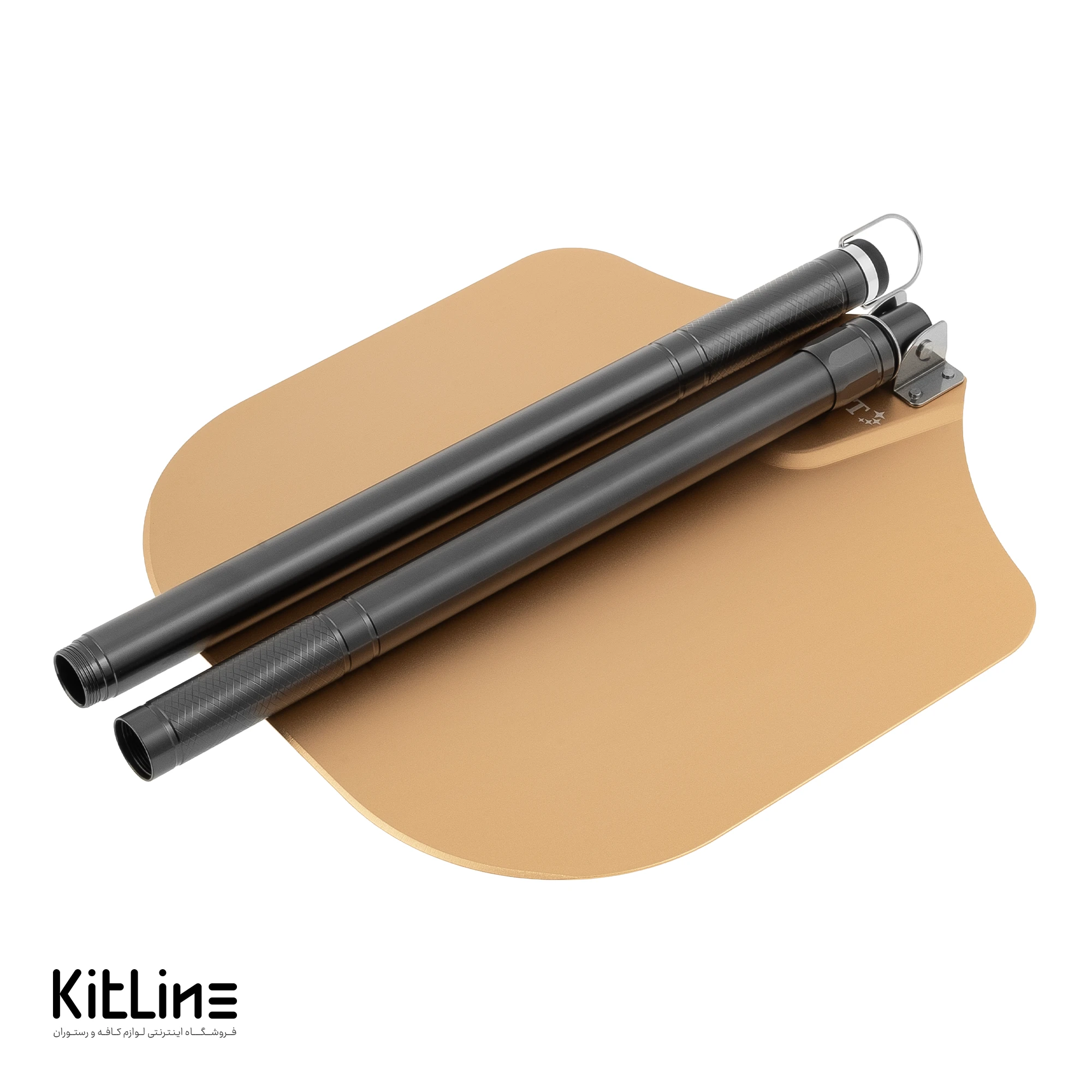 پارو پیتزا آلومینیومی مستطیل طلایی کف ۳۰ دسته تلسکوپی ۸۰ سانتی بست - تصویر 2