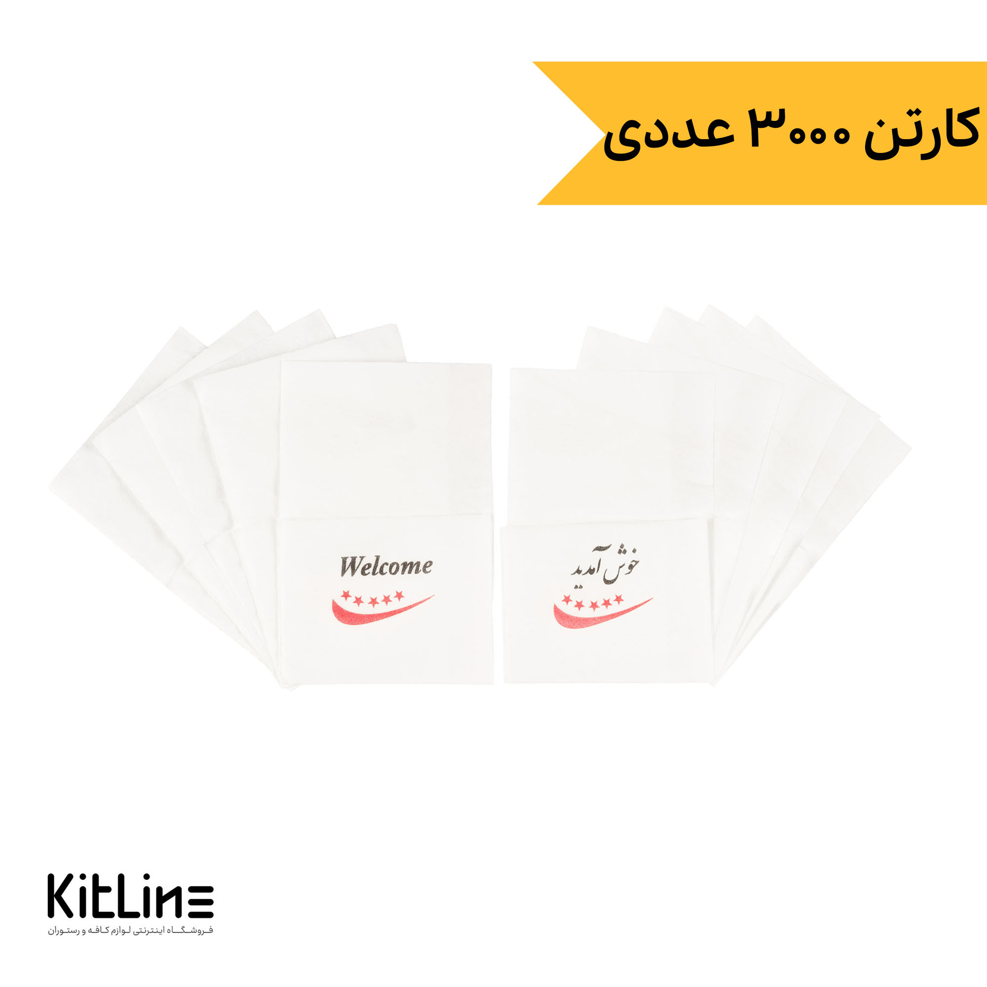 دستمال کاغذی کترینگ ۳۰۰۰ برگ چاپی همراه جا دستمالی پلاستیکی گلريز (کارتن ۳۰۰۰ عددی)