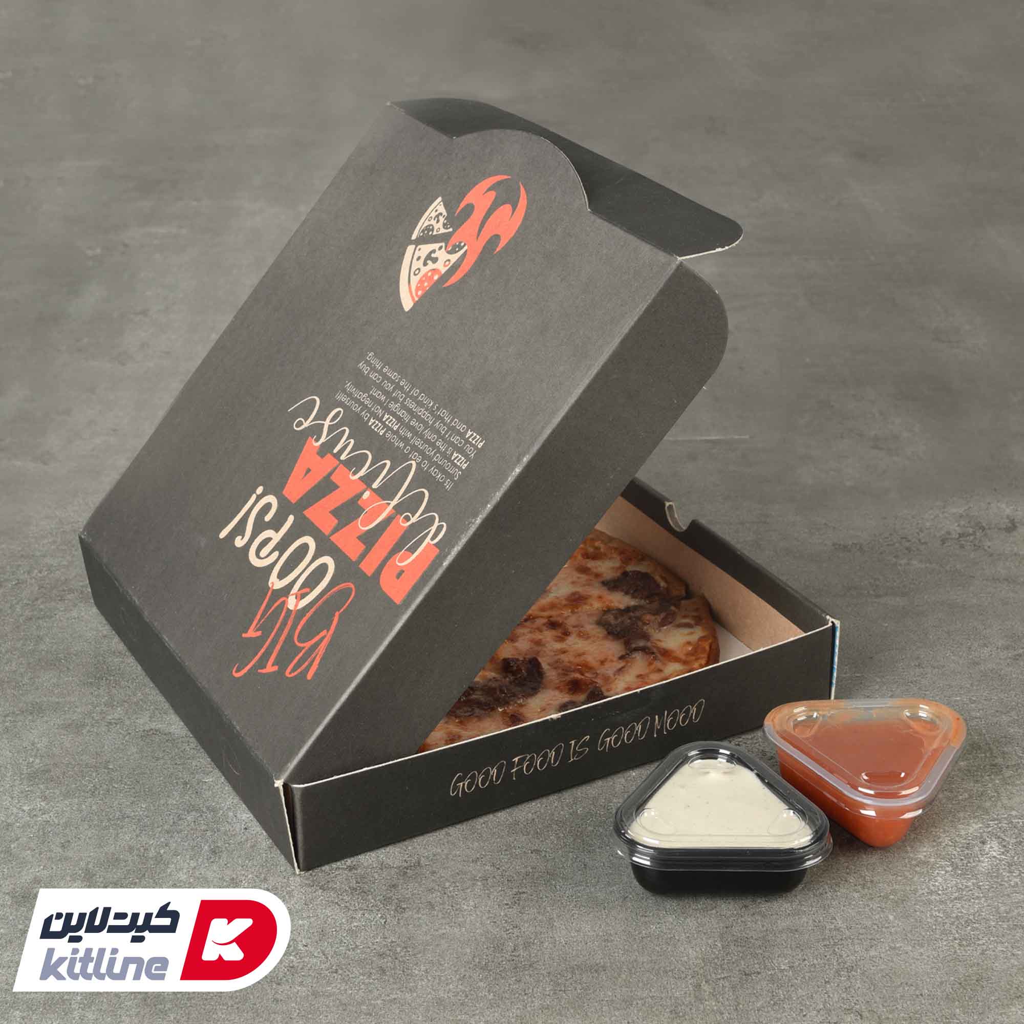 جعبه پیتزا کاغذی ۳۲ سانتیمتری مشکی (کارتن ۱۰۰ عددی) - تصویر 5
