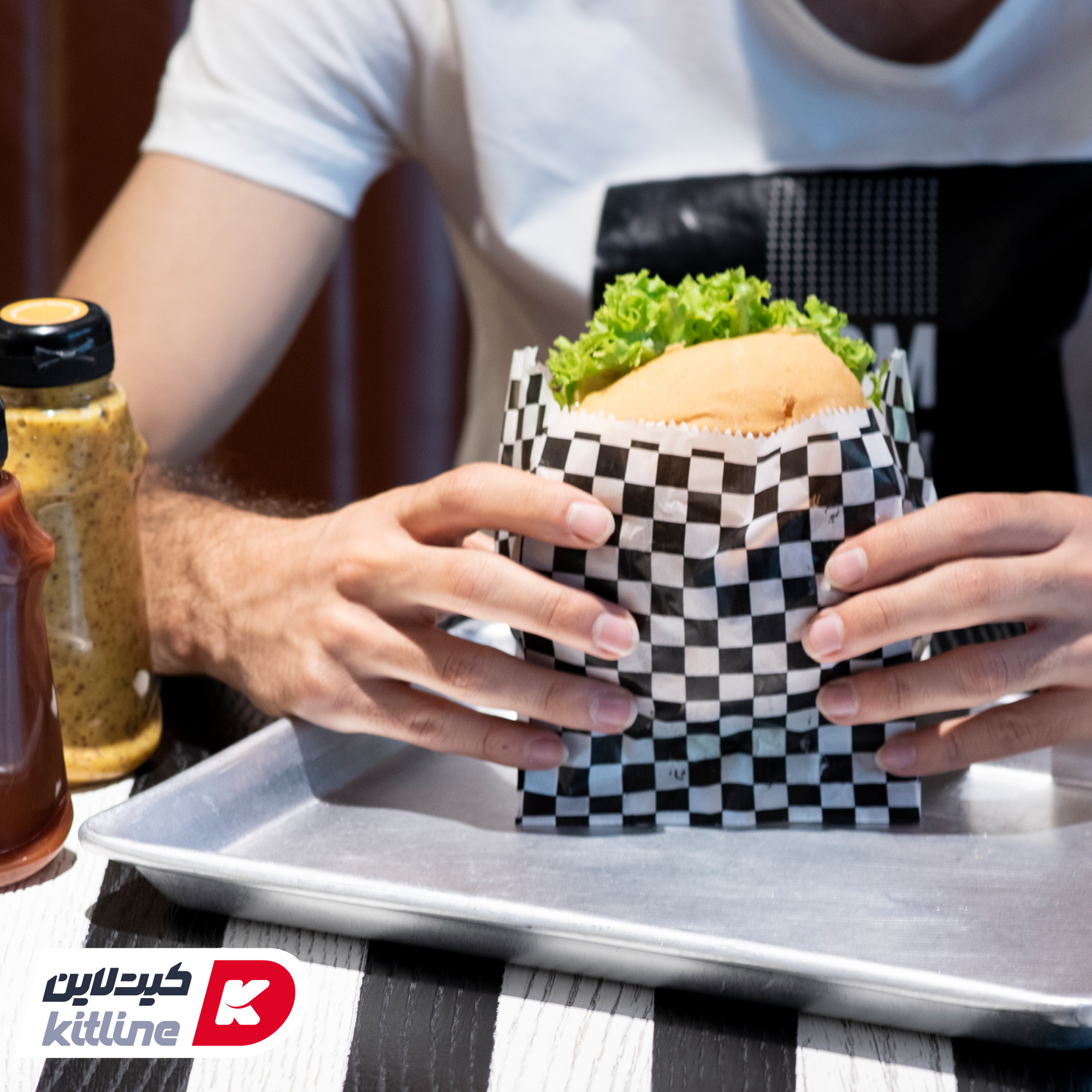 پاکت همبرگر یکبار مصرف مومی ۱۲×۱۷سانتیمتری شطرنجی مشکی (کارتن ۳۰۰۰ عددی) - تصویر 7