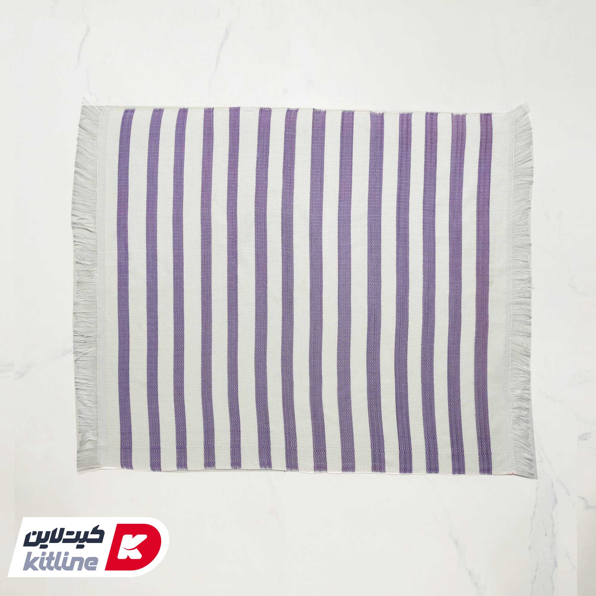 دستمال دستباف راه راه بنفش