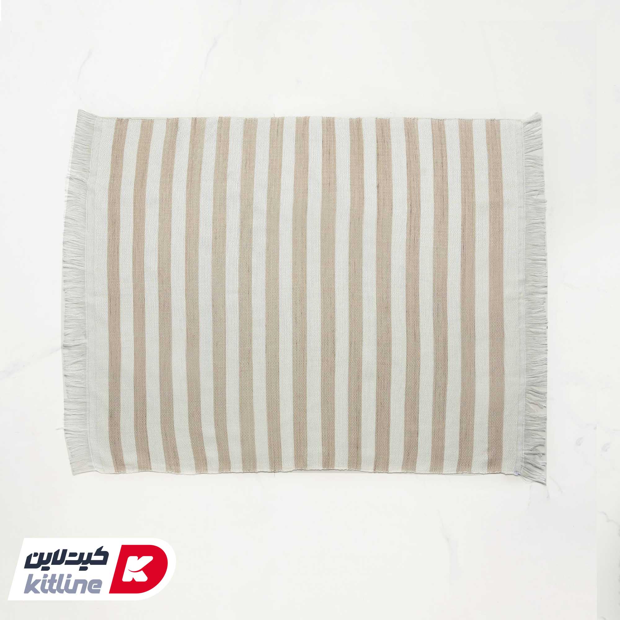 دستمال دستباف راه راه کرم