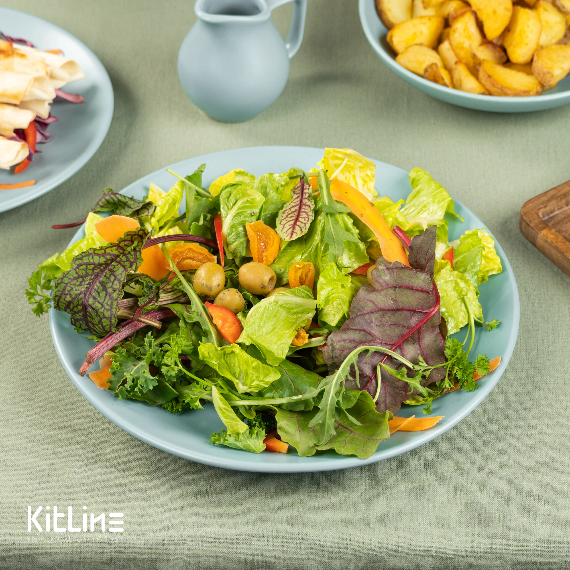 بشقاب تخت اوال سرامیکی ۲۵ سانتیمتری آبی - تصویر 8