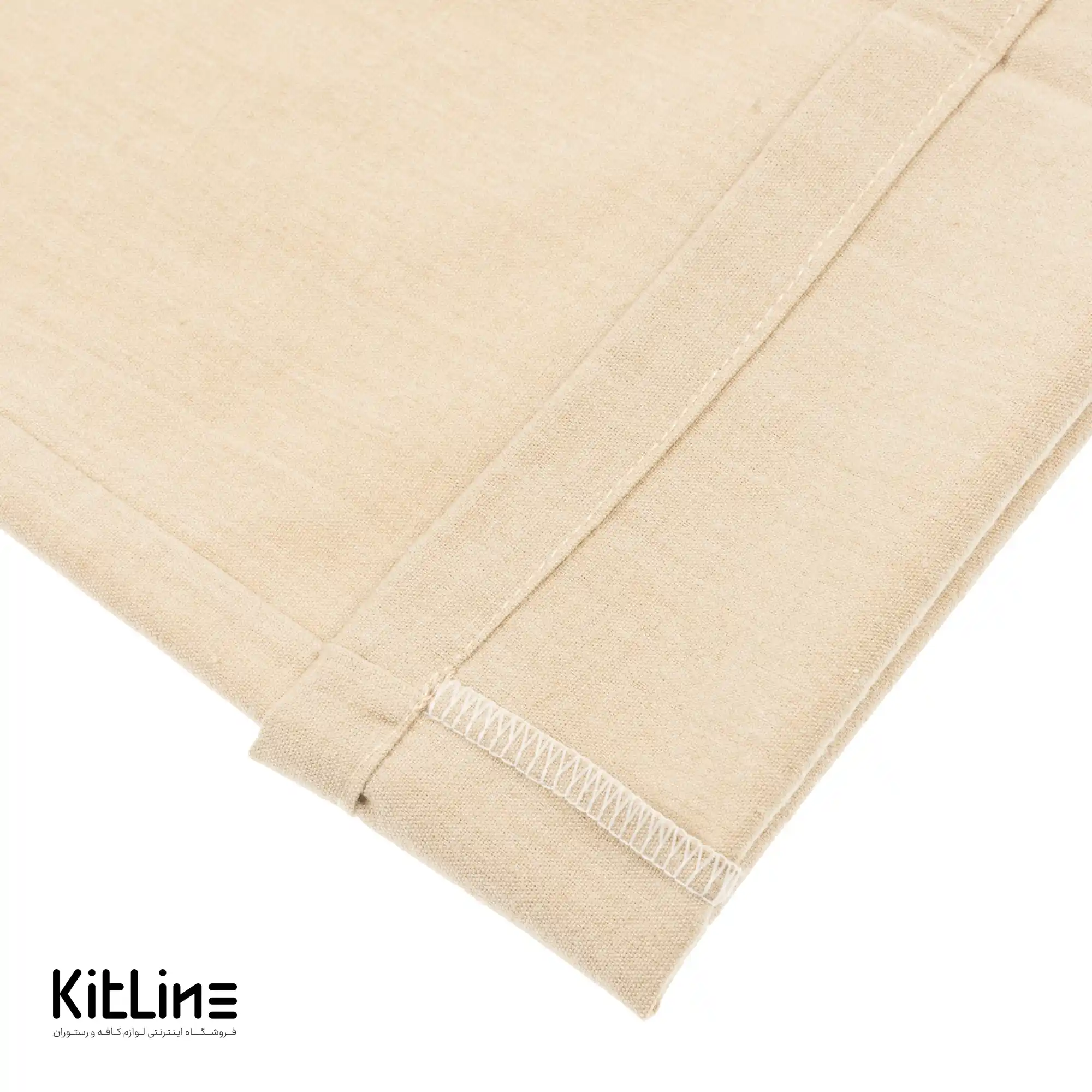 شلوار کمرکش لینن کرم S.R - تصویر 4