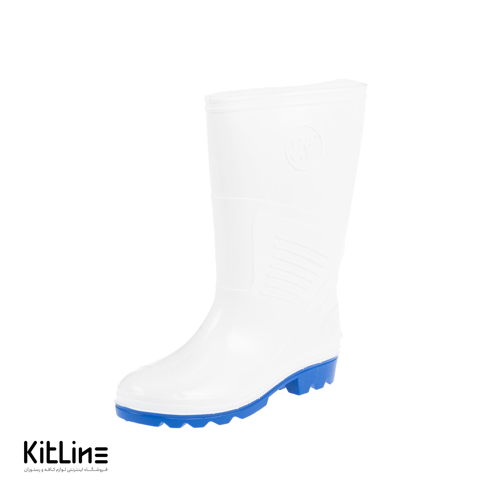 چکمه ساق کوتاه سفید زیره آبی - تصویر 5