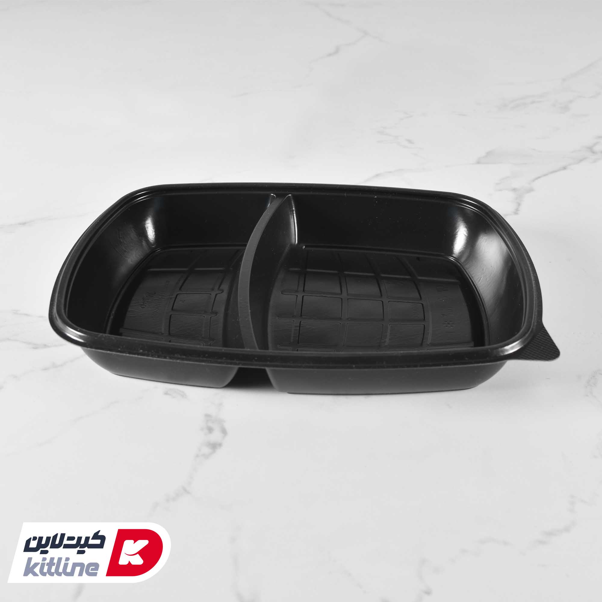 ظرف یکبار مصرف دو خانه ۴×۲۱×۲۸.۵ سانتیمتری مشکی همراه درب (کارتن ۱۵۰ عددی) - تصویر 3