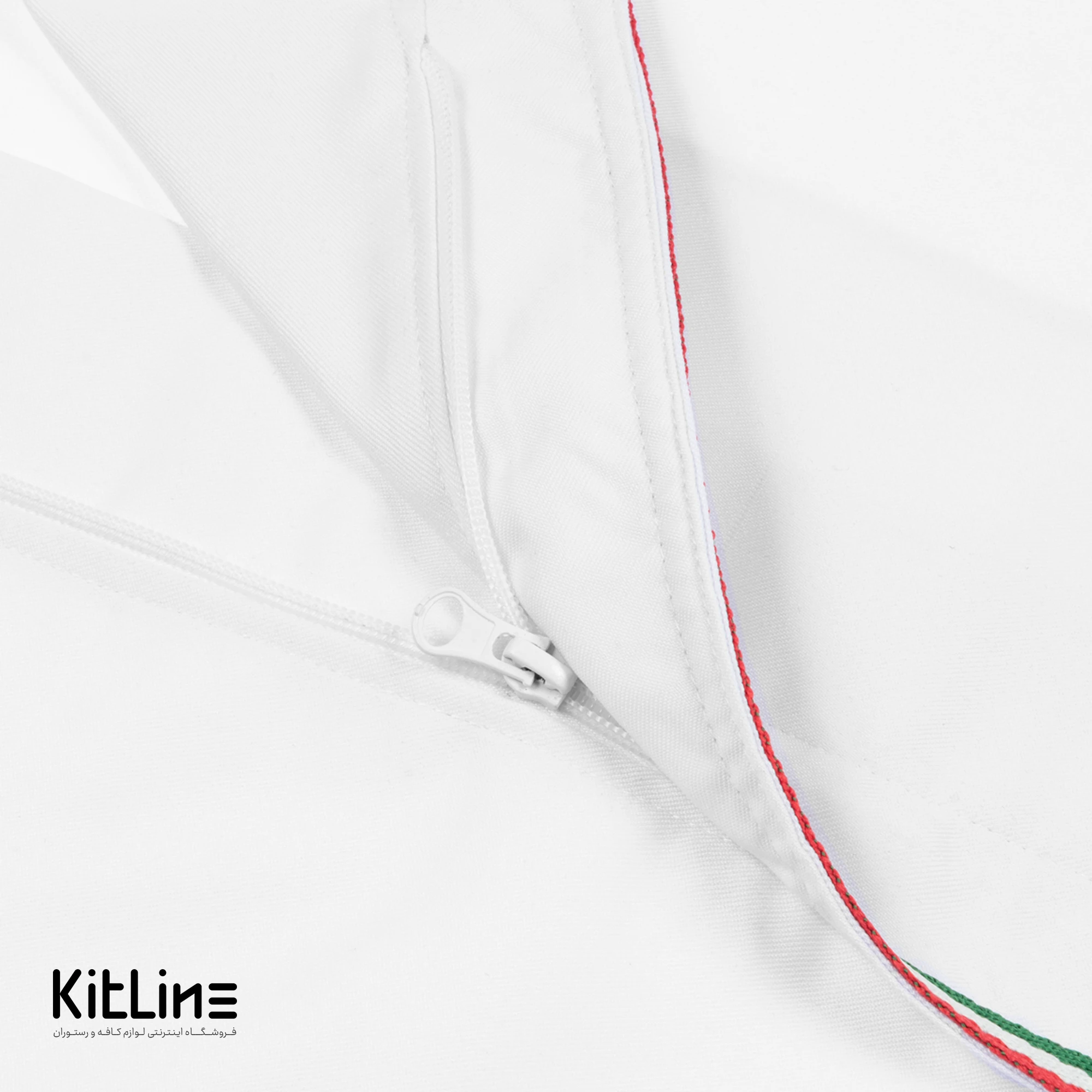 روپوش زیپی آستین کوتاه سفید مغزی پرچم برند سارا فرم - تصویر 5