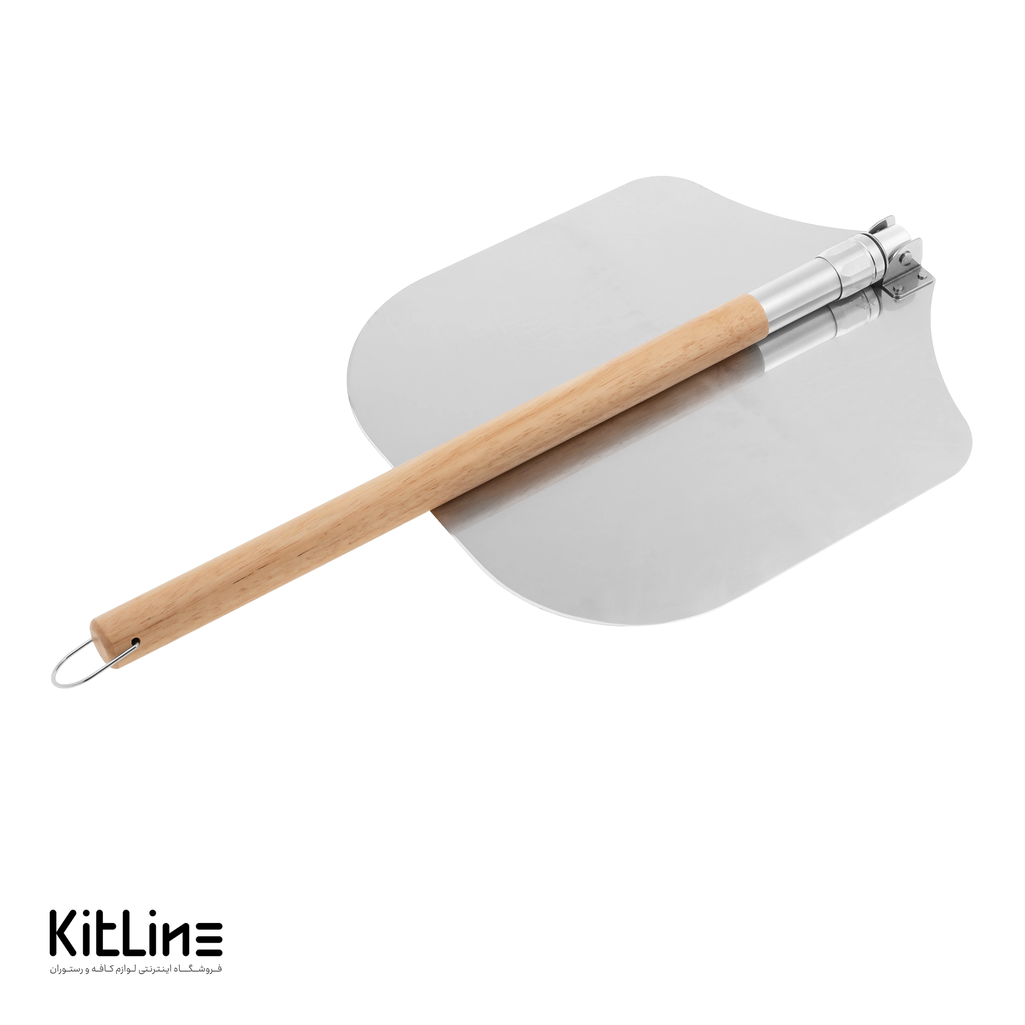 پارو پیتزا آلومینیومی مستطیل کف ۳۰ دسته چوبی ۴۰ سانتیمتر بست - تصویر 3