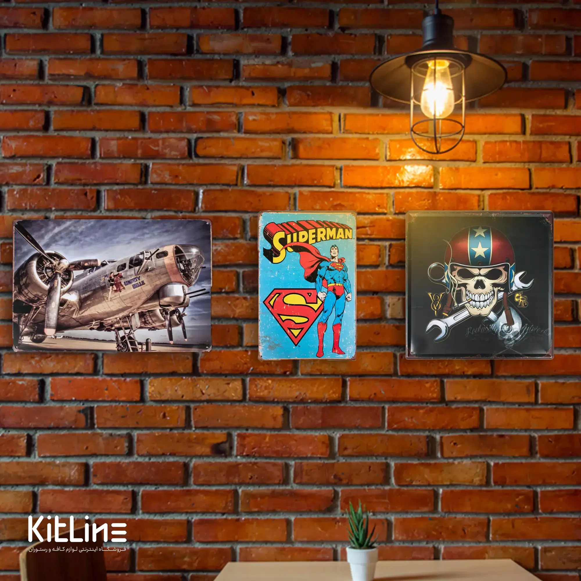 تابلو دیواری ۳۰×۳۰ سانتیمتری فلزی طرح اسکلت - تصویر 4