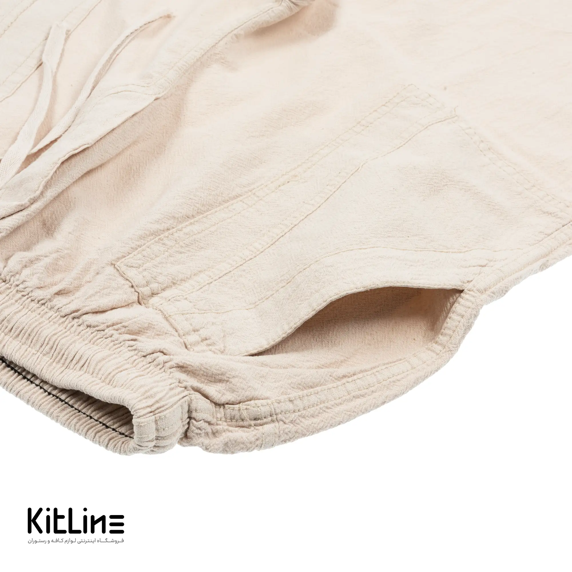 شلوار لینن کرم سارا فرم - تصویر 5