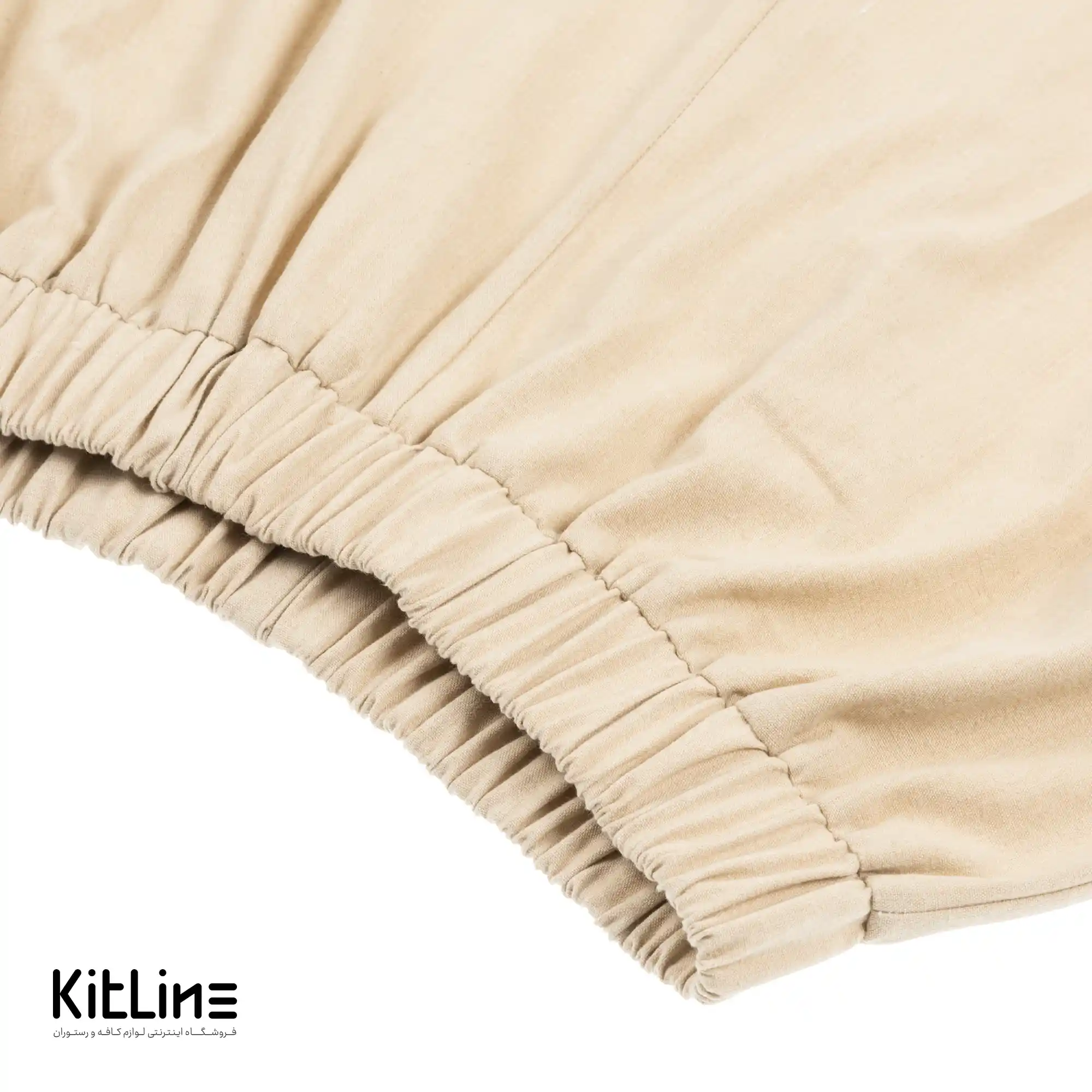 شلوار کمرکش لینن کرم S.R - تصویر 5