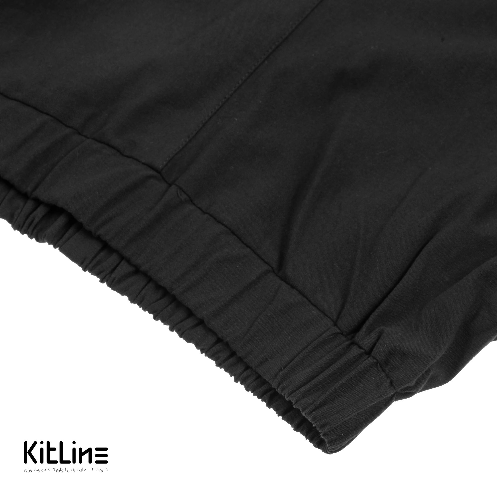شلوار کمرکش کتان مشکی S.R - تصویر 4
