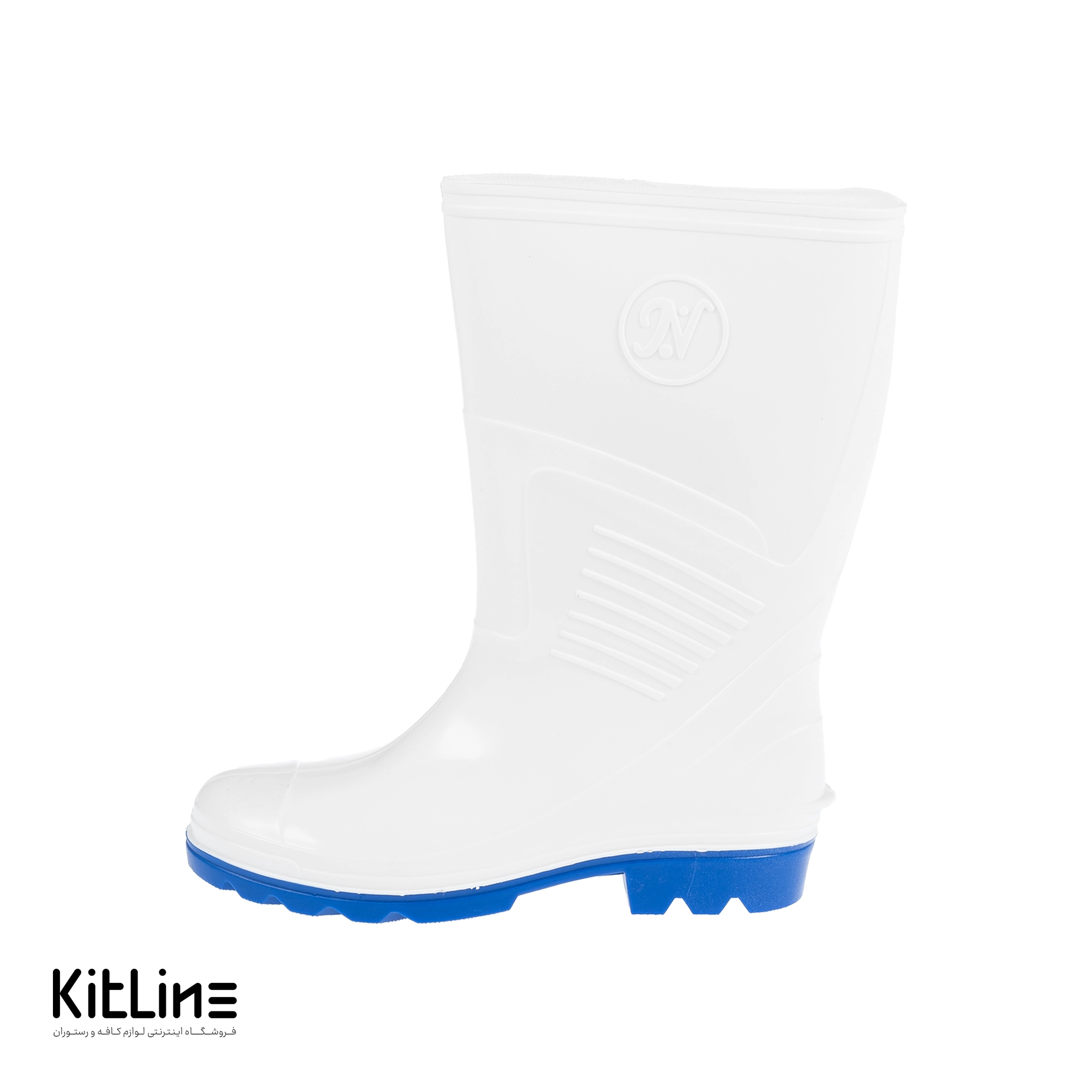 چکمه ساق کوتاه سفید زیره آبی - تصویر 6